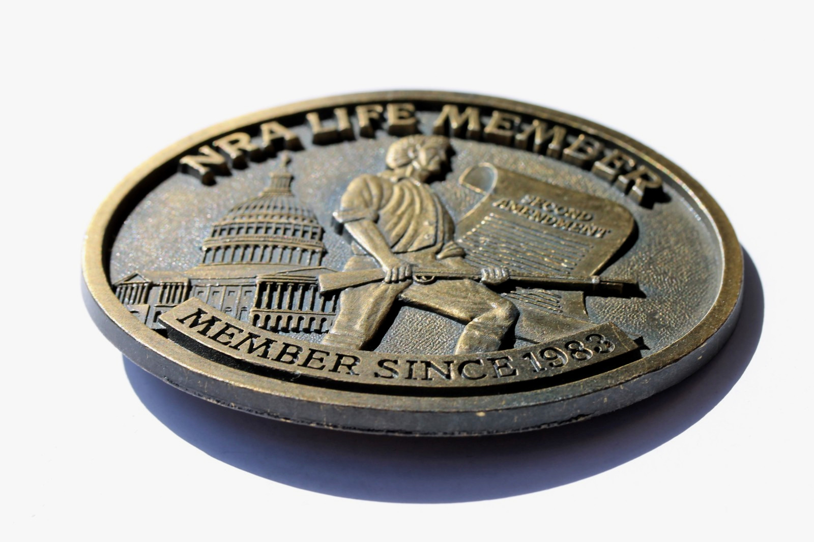 NRA LIFE MEMBER SINCE 1983 – Second Amendment Belt Buckle