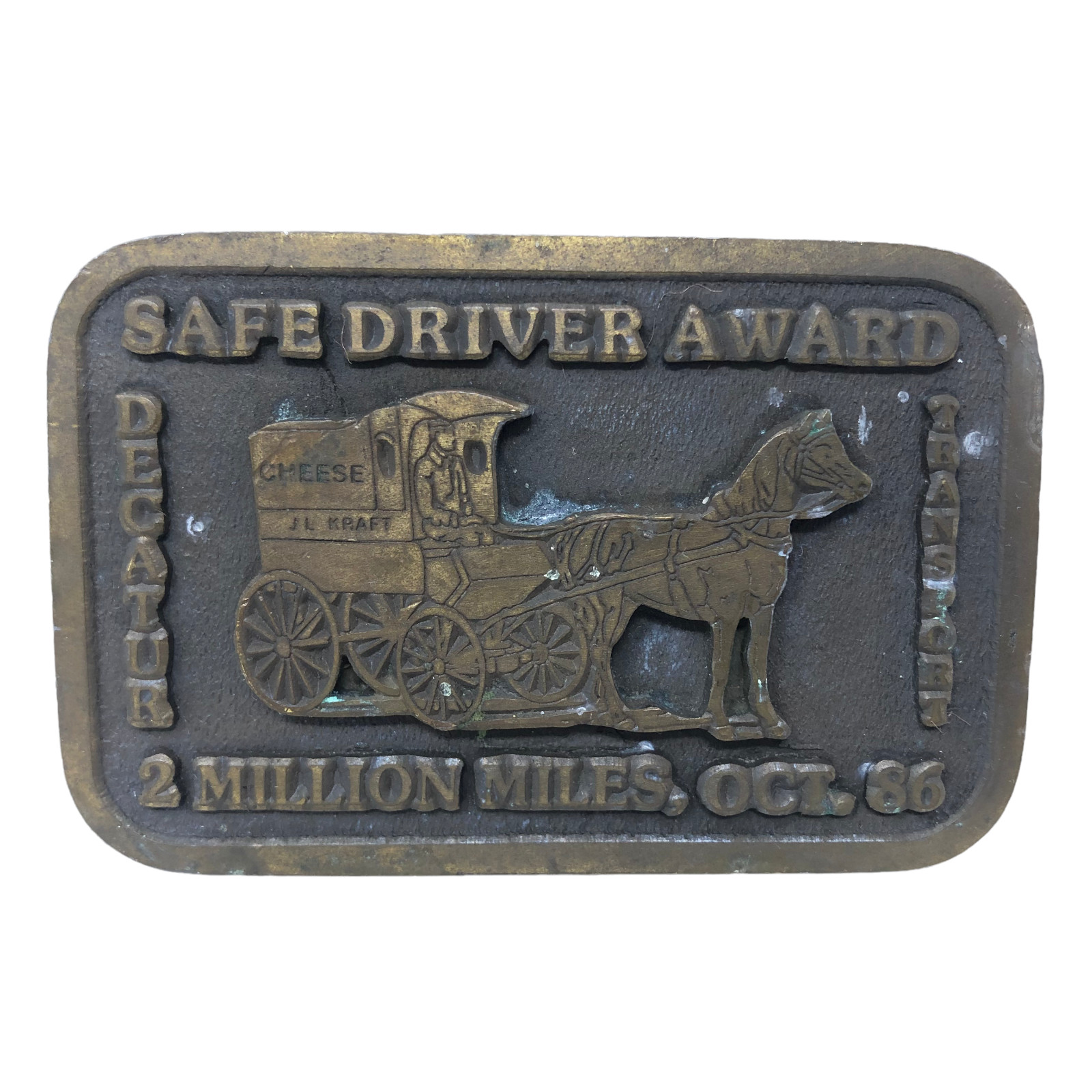 VTG Decatur Transportation 2 Million Miles Safe Driver Award 1986 Belt Buckle