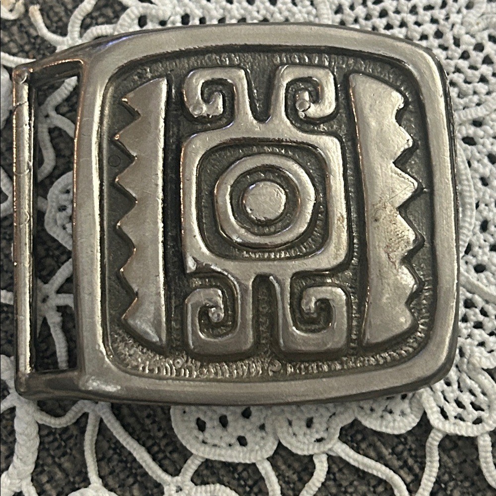 Vintage Southwestern Style Belt Buckle – Nickel Silver – Unmarked