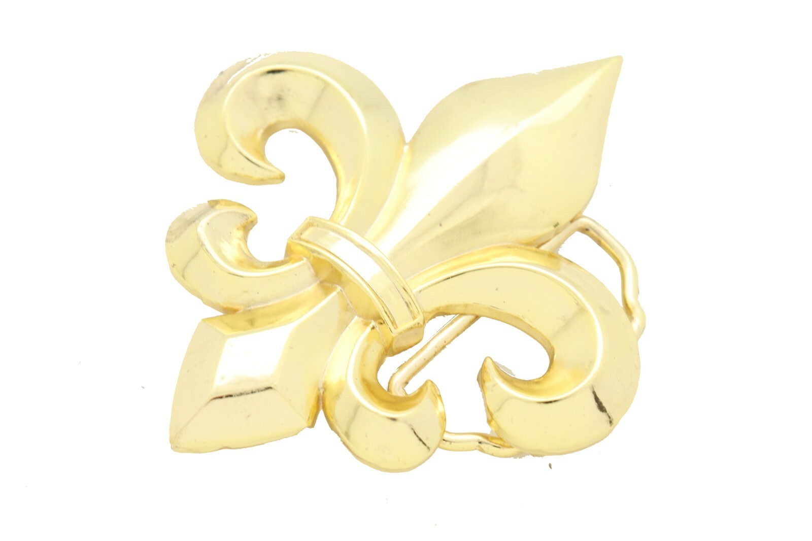 Men Women Gold Metal Belt Buckle French Symbol Fleur De Lis Lily Flower Unisex