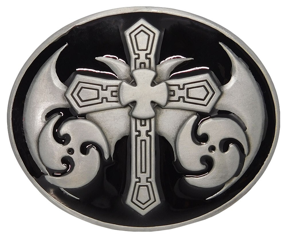 Warrior Of Light Celtic Cross Oval Belt Buckle
