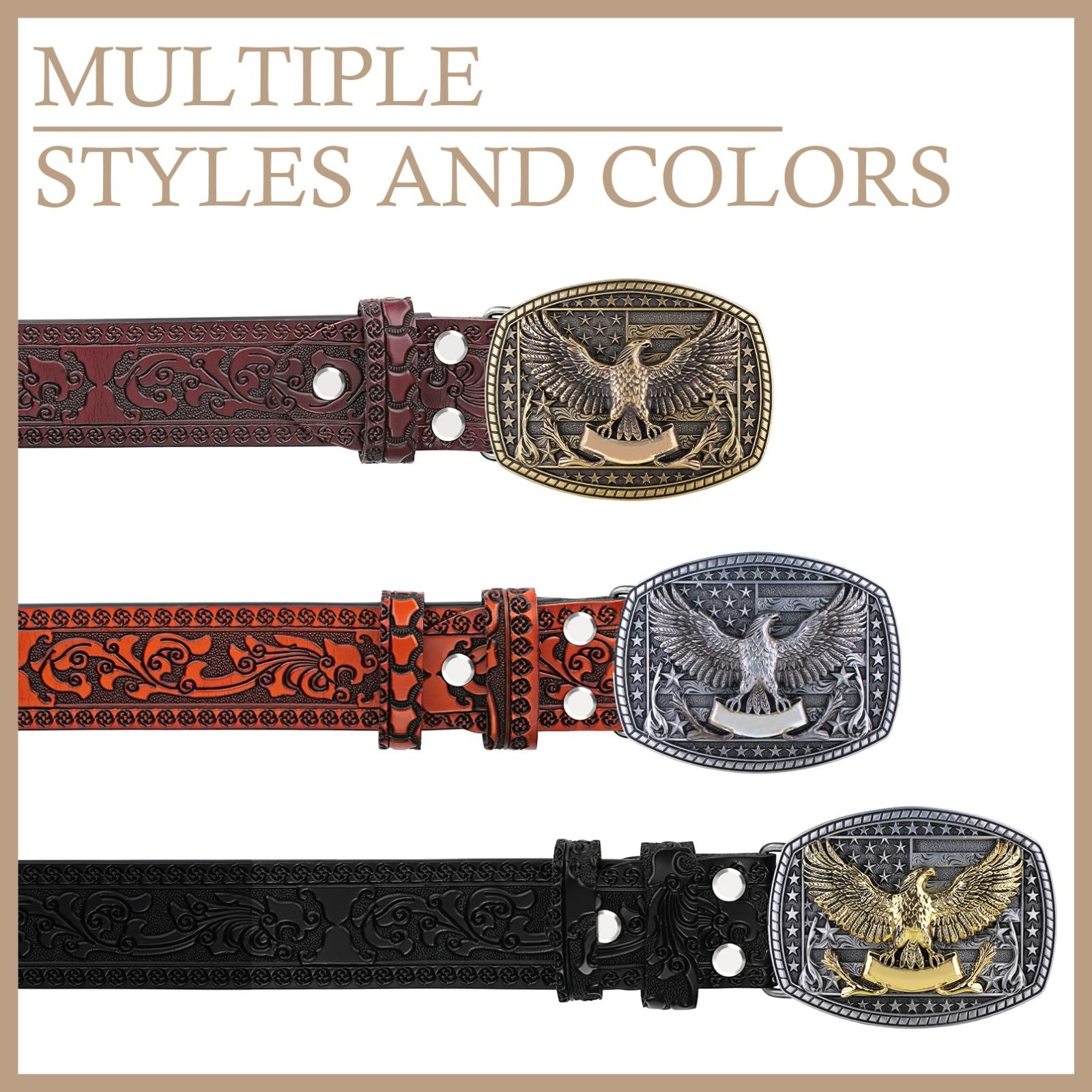 American Flag Cowboy Eagle Belt Buckle – Western Style Halloween Costume Accesso
