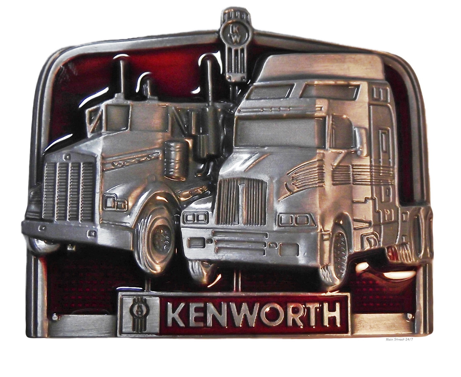 KENWORTH TRUCKS Pewter Finish Metal/Enamel BELT BUCKLE