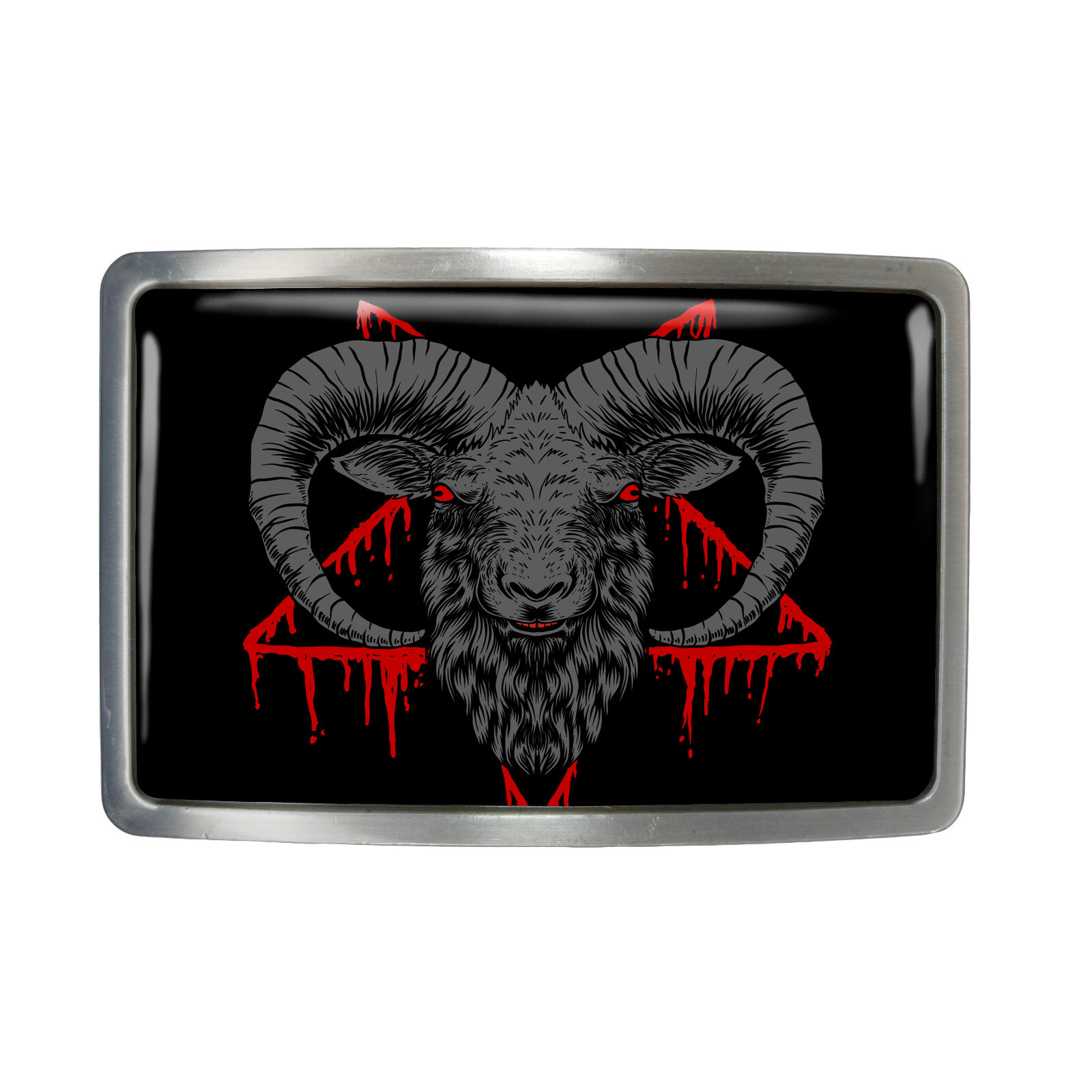 Baphomet Belt Buckle – Inverted Pentagram Satanic Belt Buckle – 945-4