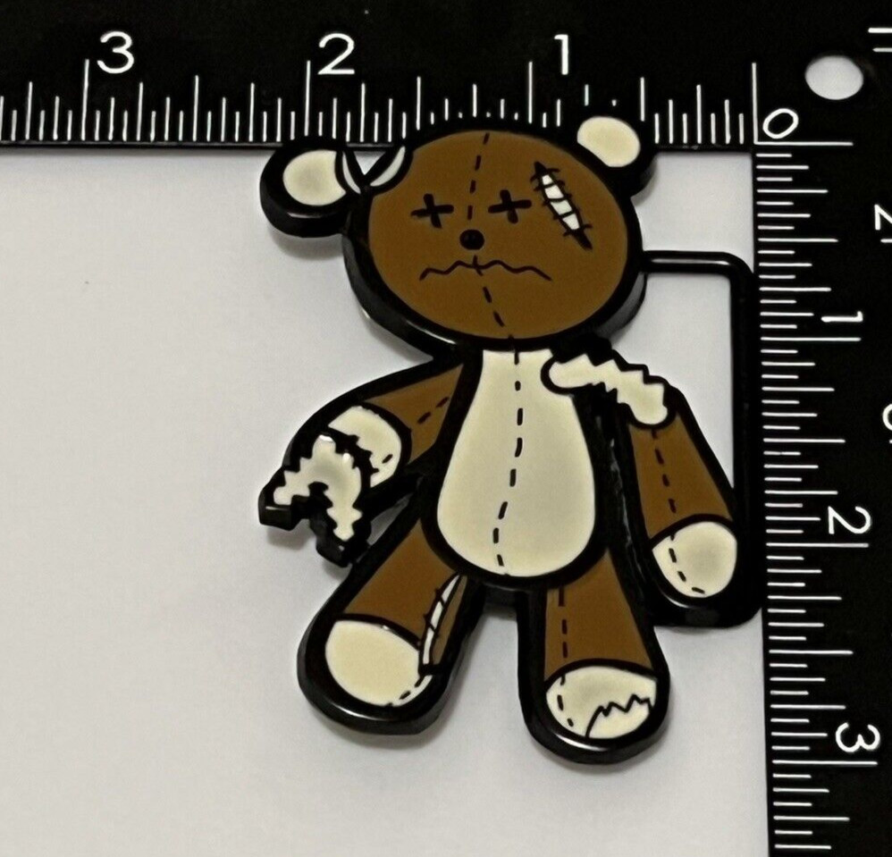 Ripped Zombie Bear Cartoon Belt Buckle Enamel Metal Men Woman Unisex Cartoon