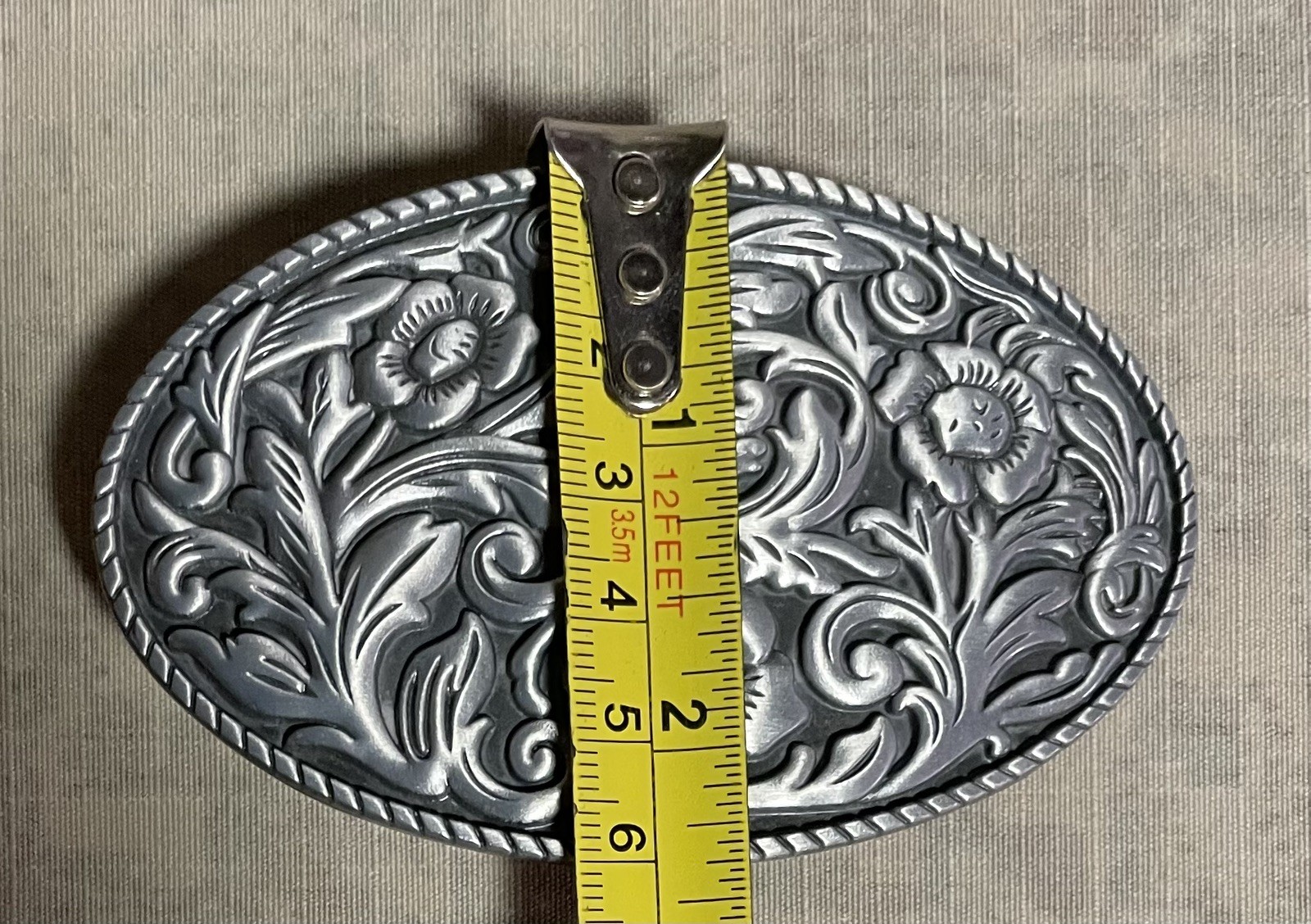 Set of 2 Landsun Western Belt Buckles, Howling Wolf And Floral Design NWB