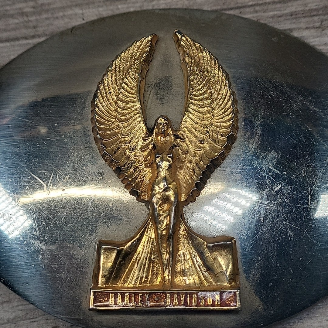 Vtg Harley-Davidson Woman With Wings 1982 Belt Buckle Silver/gold Tone