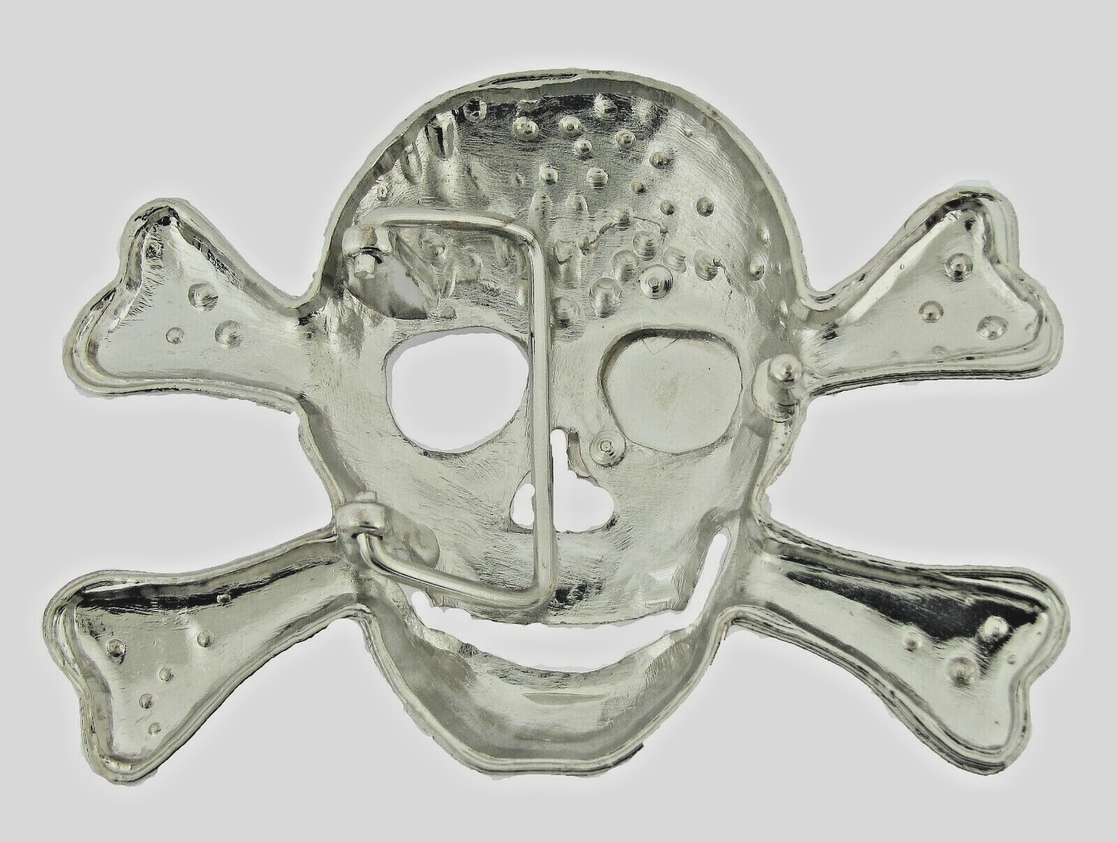 Skull Belt Buckle Crossbones Feather Halloween Pirate Costume Orange Bling Metal