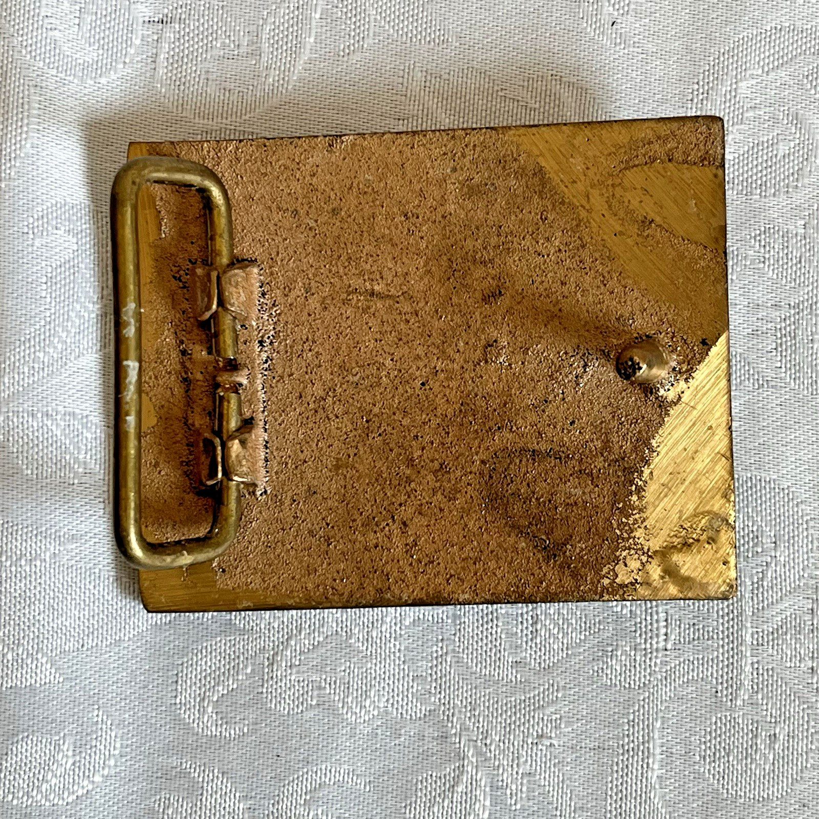 Vintage Schlitz Malt Liquor Belt Buckle Brass Tone Bull Beer Advertising