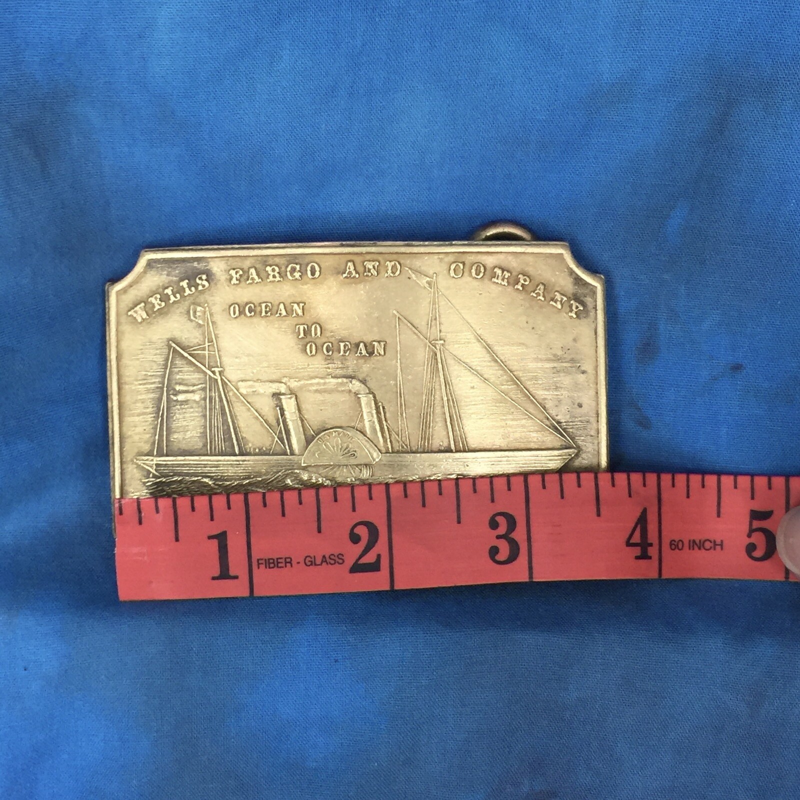 vintage WELLS FARGO & CO. OCEAN TO OCEAN UNCLE SAM BELT BUCKLE tiffany new york