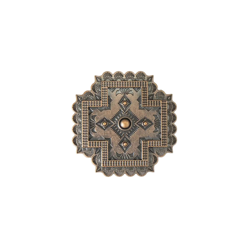 Blazin Roxx Ladies Southwest Sunburst Bronze Cross Belt Buckle 37905