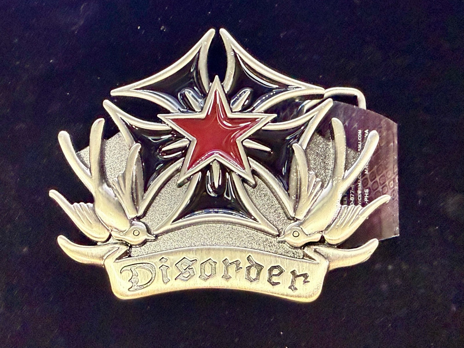 Disorder Iron Maltese Cross Doves NOS Silver Moon Creations Belt Buckle