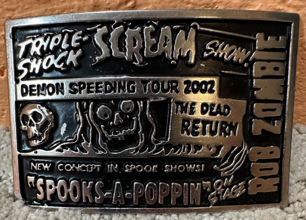 2008 Demonoid Deluxe Rob Zombie Demon Speeding Tour 2002 Belt Buckle Horror
