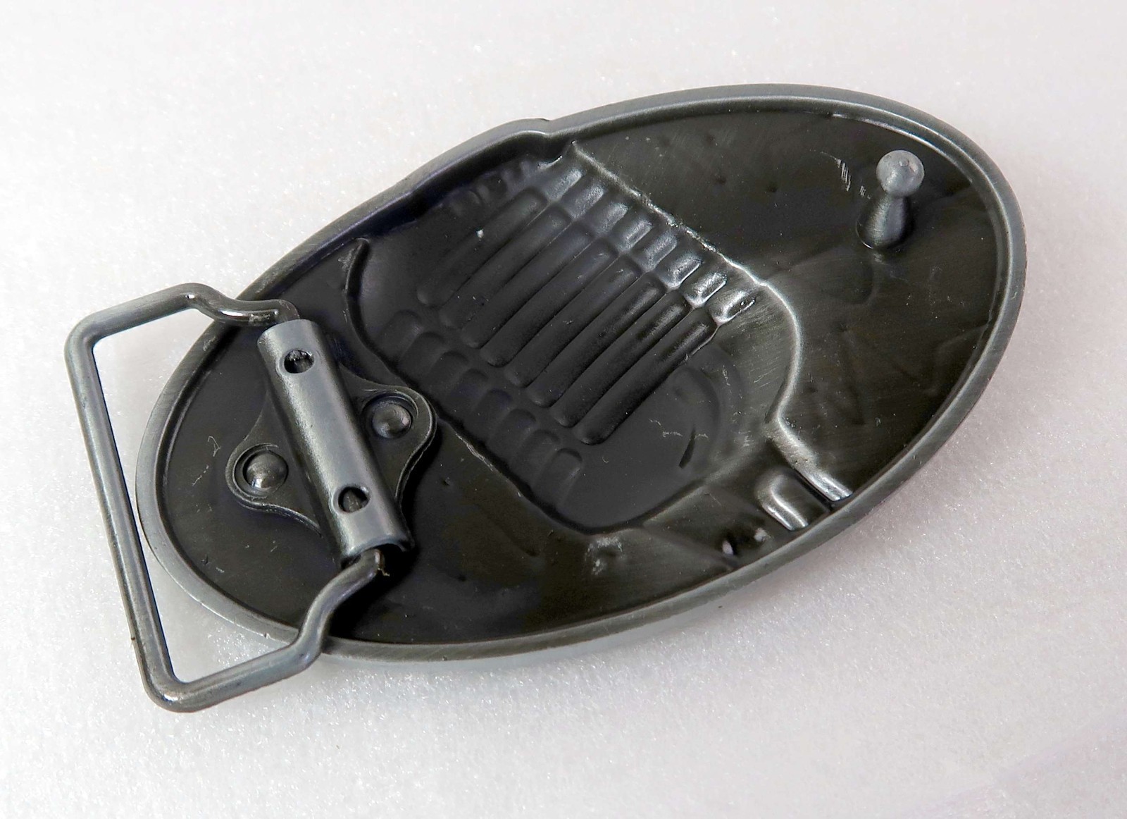Rockabilly Belt Buckle Cool Memphis Microphone Pewter Finish