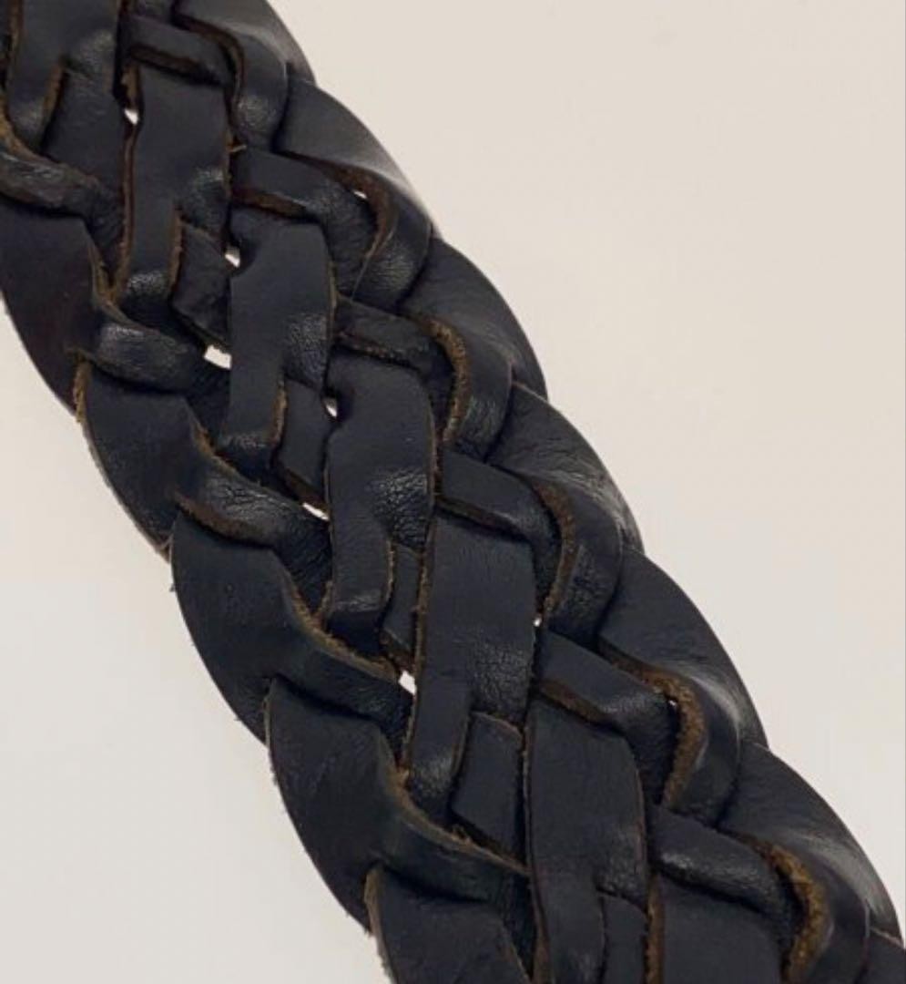 GUCCI Pre-Owned Braided Leather Belt Black
