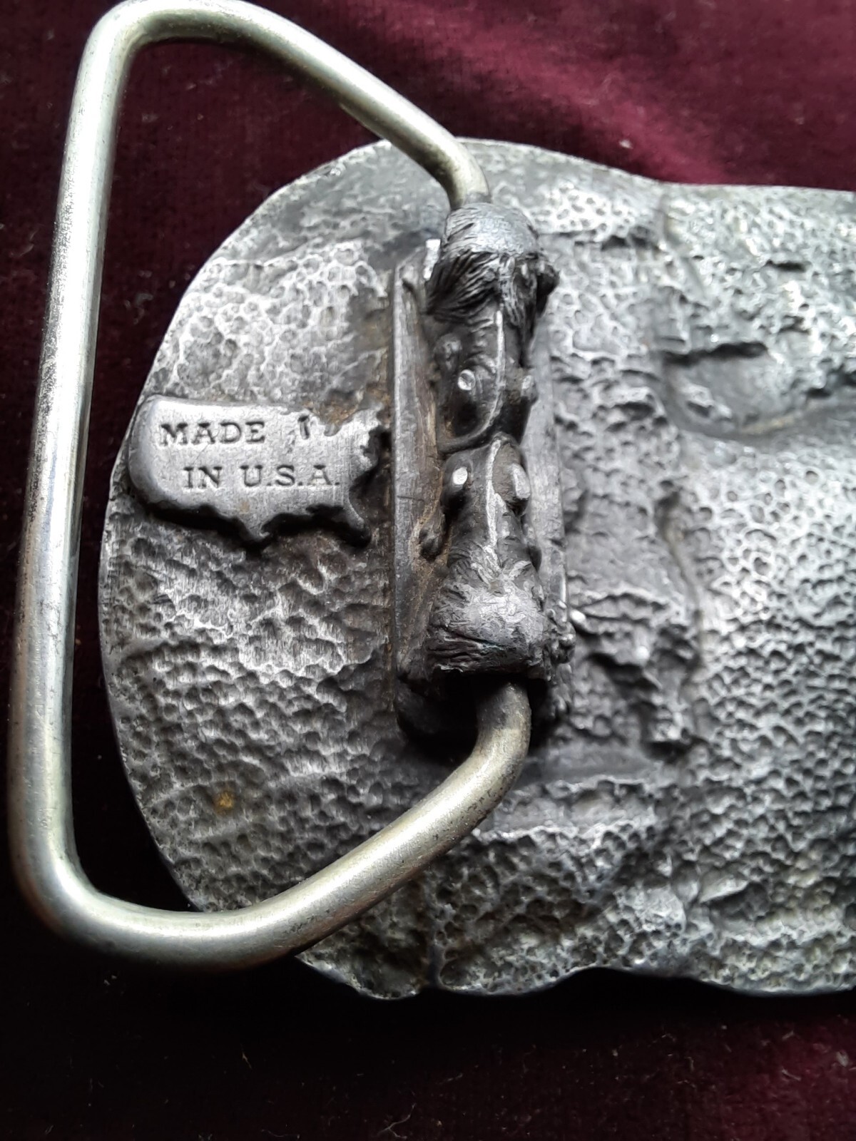 Screaming Eagle on motorcycle Enameled Belt Buckle Arroyo Grande Buckle Co 1989