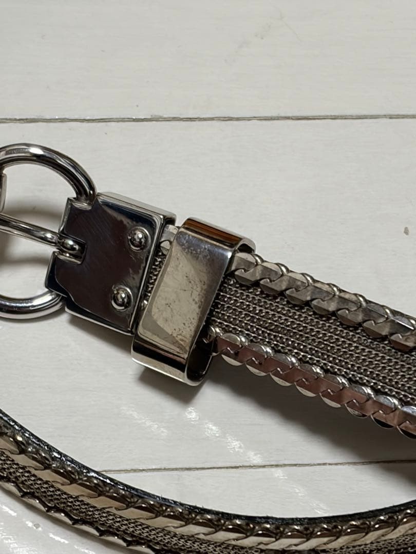 GUCCI Pre-Owned Silver Thin Leather Belt