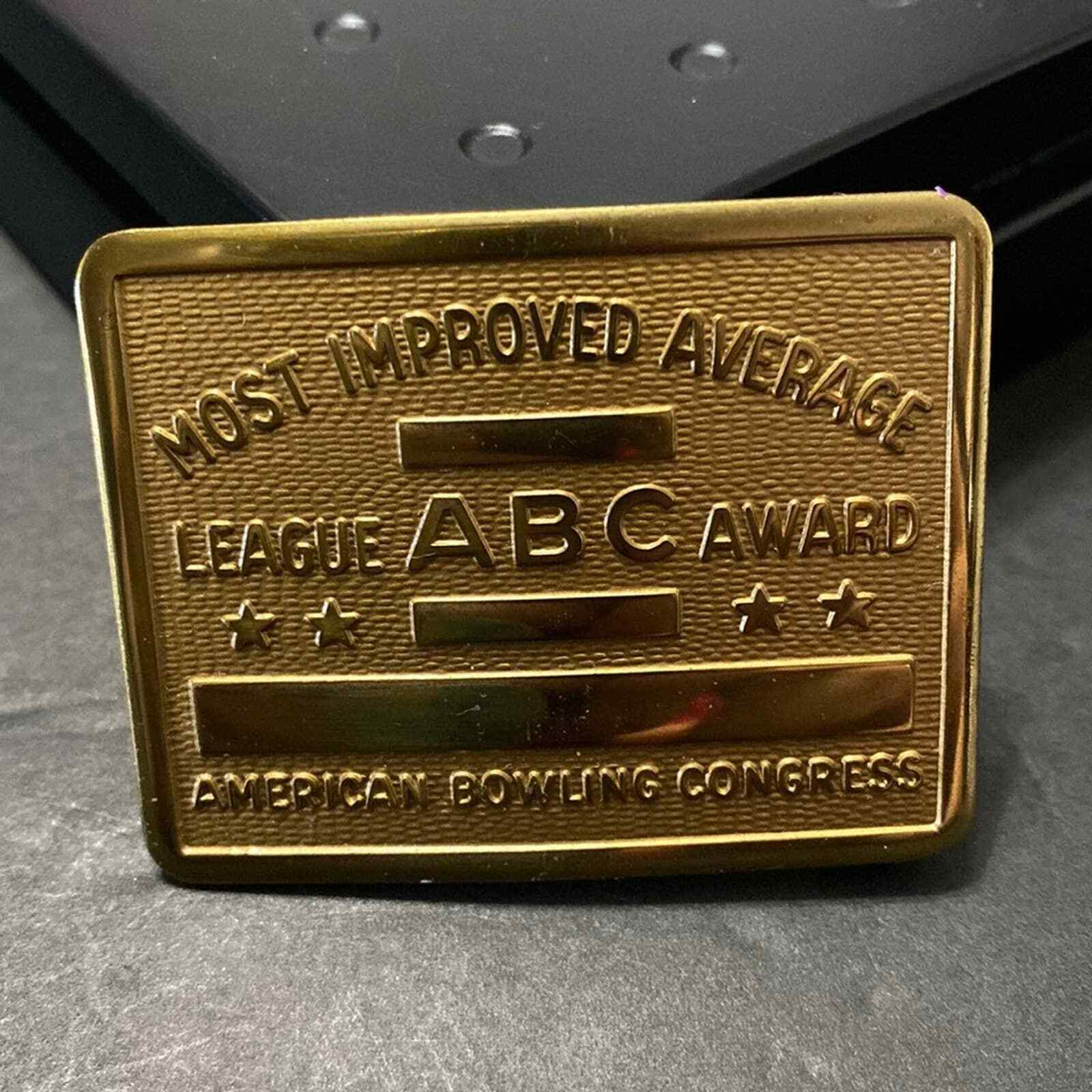 NEW Vintage ABC Most Improved Average American Bowling Congress Belt Buckle