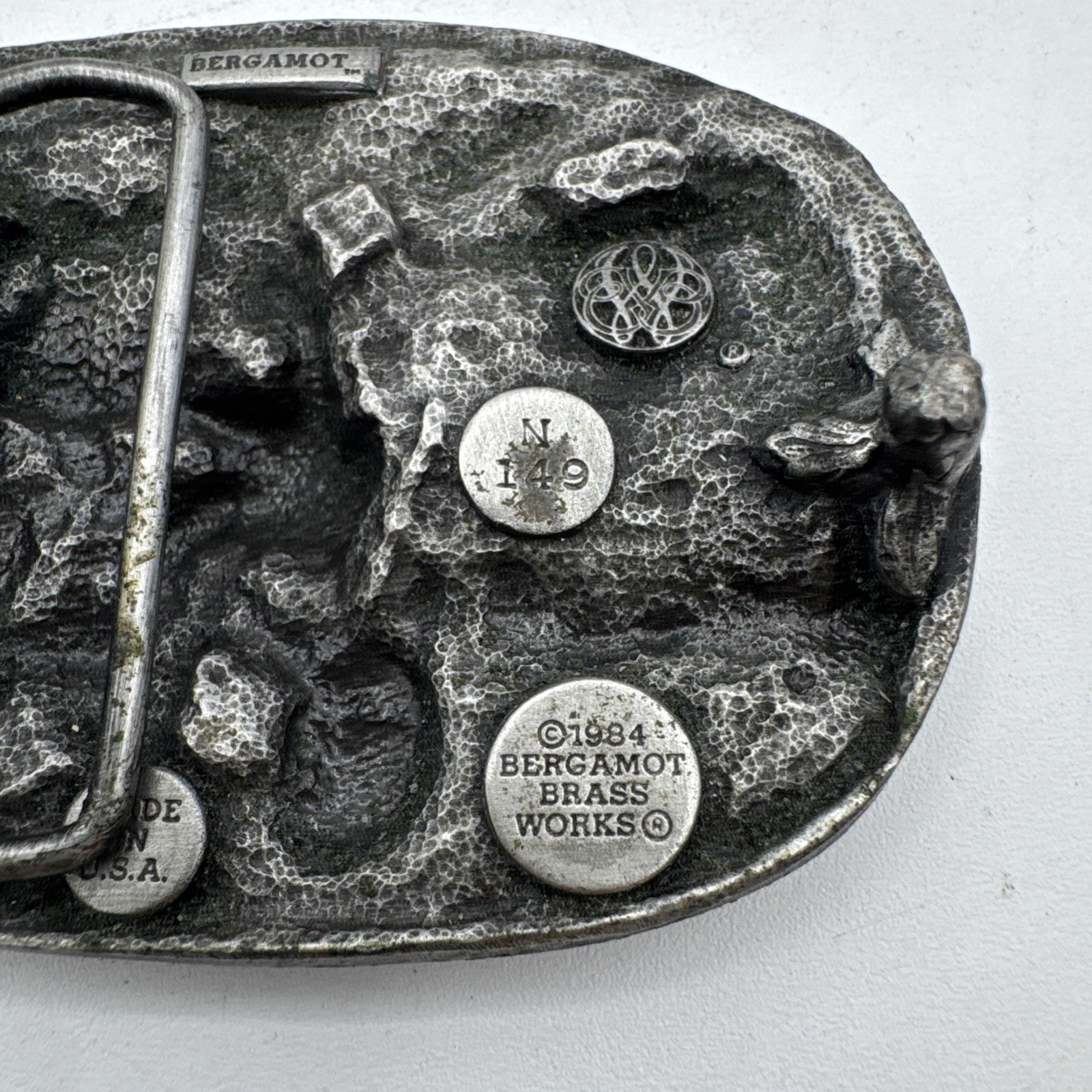 Vintage Bergamot Brass Works 1984 Motorcycle Biker Gold Wing Belt Buckle N149
