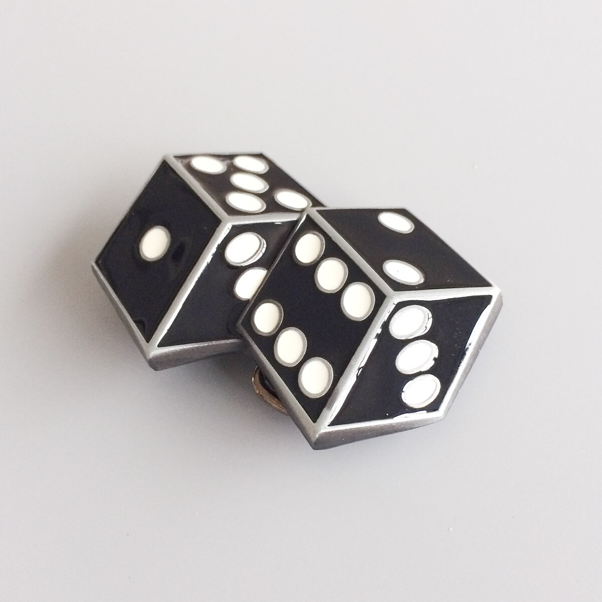 Black Enamel Dices Casino Gamble Vintage Belt Buckle Gurtelschnalle