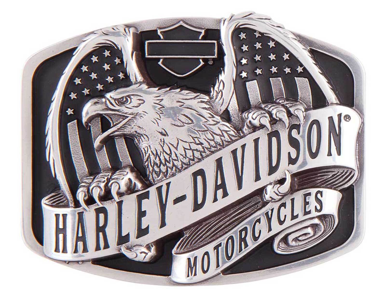 Harley-Davidson Men&rsquo;s Eagle Wing Over America Belt Buckle, Antique Nickel Finish