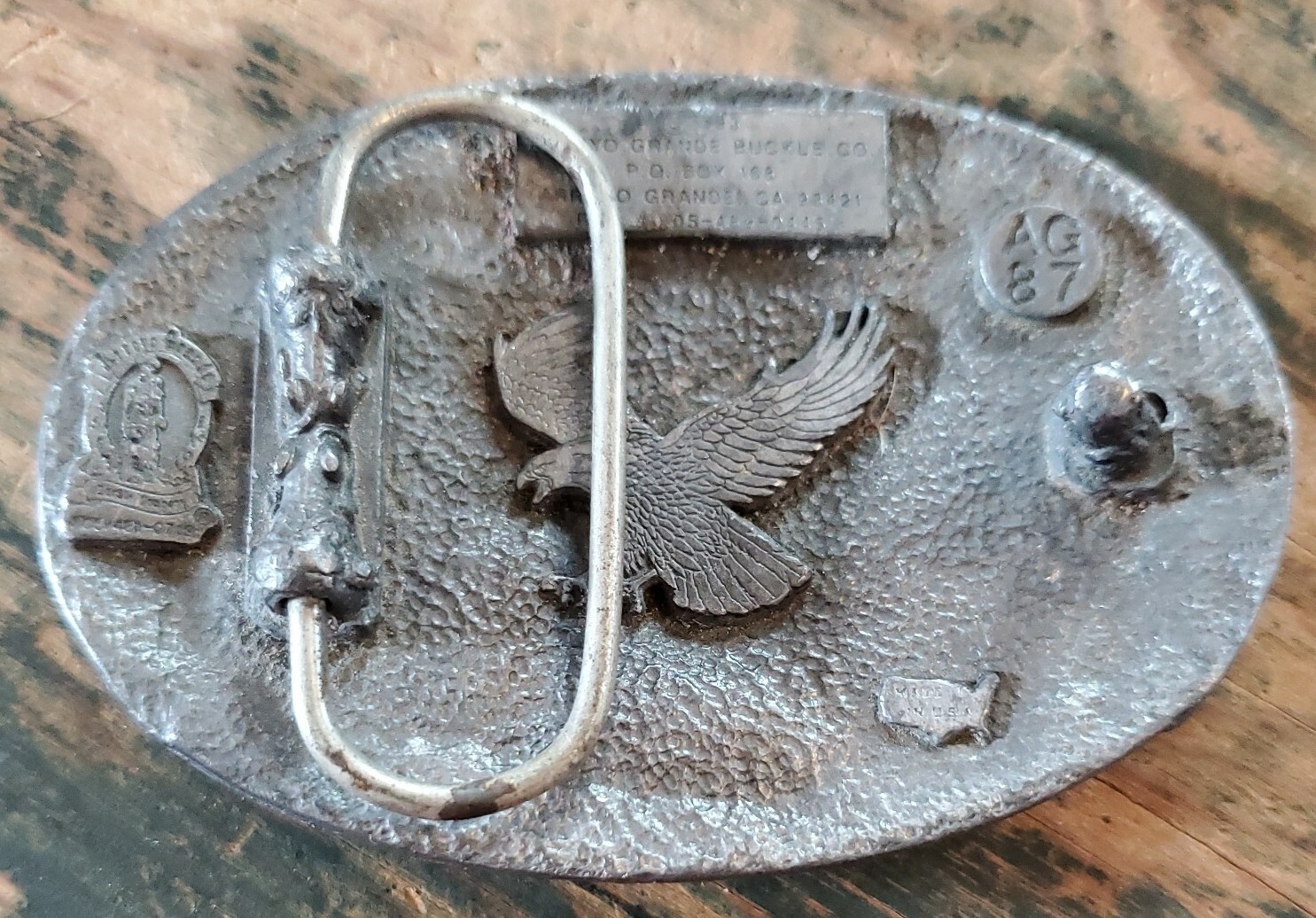 1993 Arroyo Grande Buckle Co Bald Eagle Pewter Belt Buckle AG 87