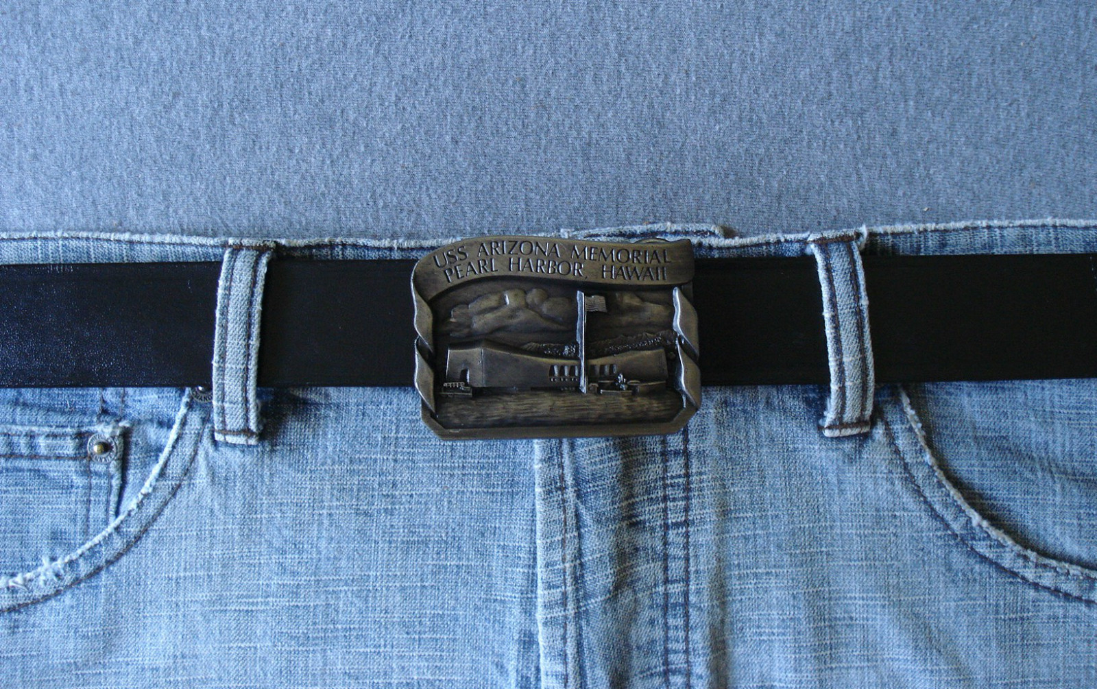 1985 VTG USS Arizona Memorial Pearl Harbor Hawaii Belt Buckle