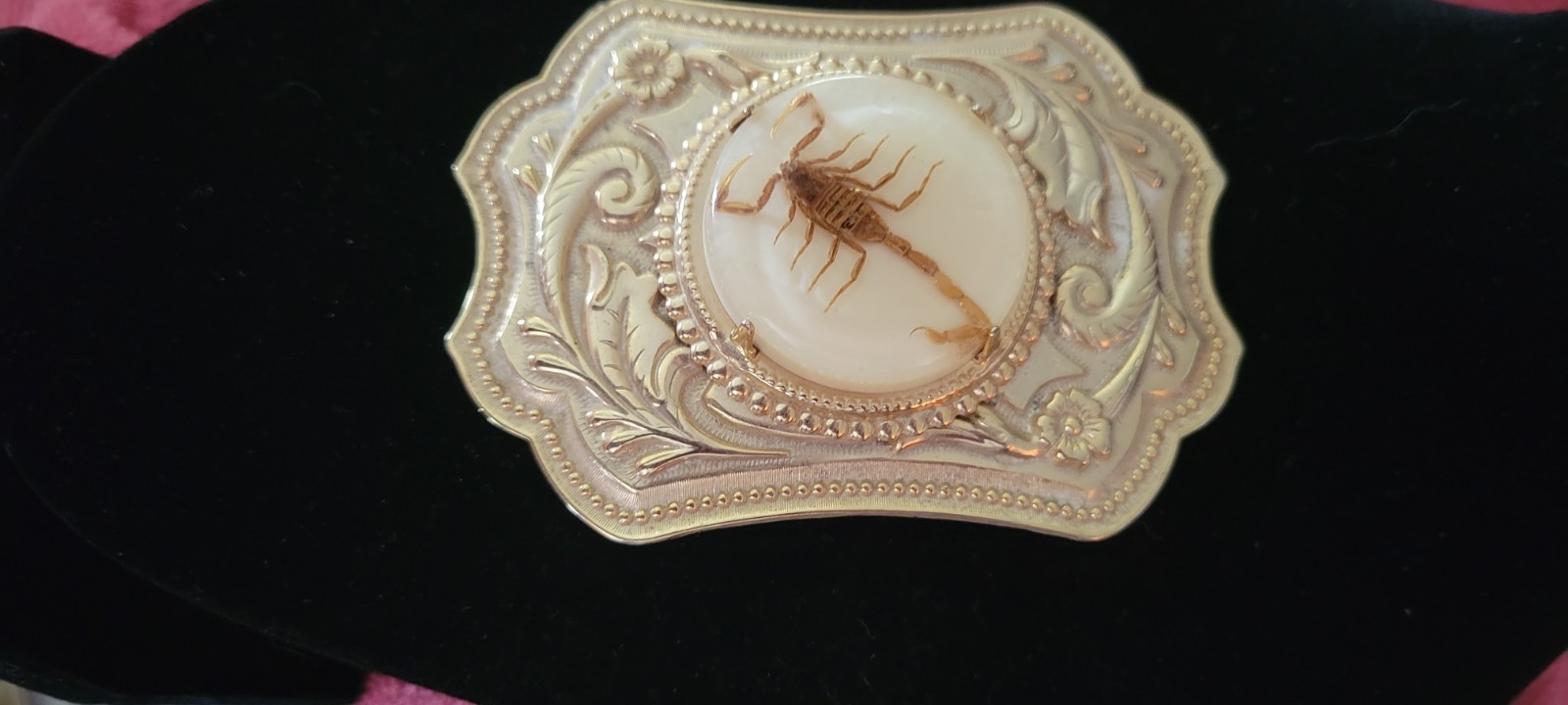 Scorpion Western Silver/Gold Tone Metal Belt Buckle Fits 1.5 in Belt Vintage