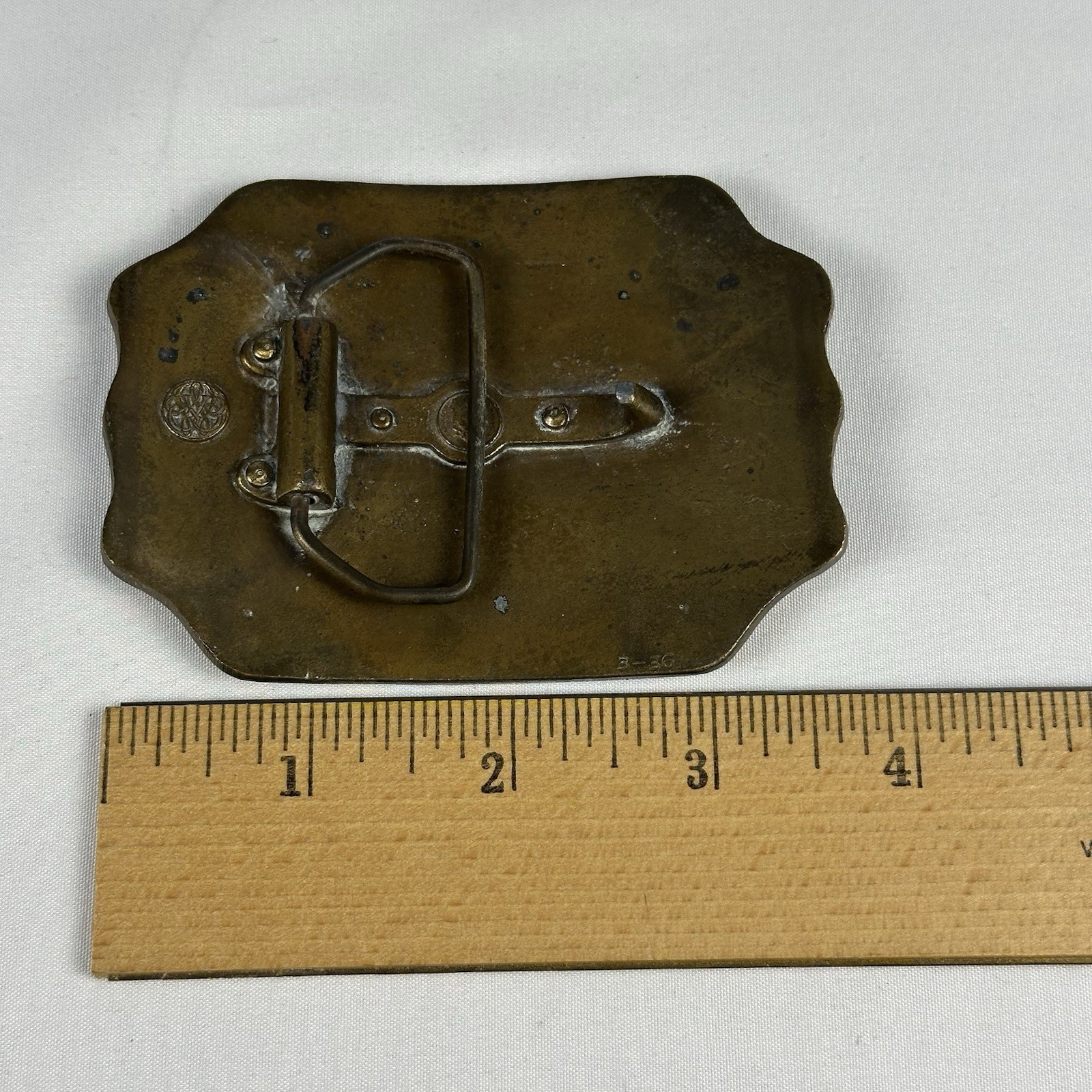 Vintage Bergamot Brass Works Central & Union Pacific Rail Road Co. Belt Buckle