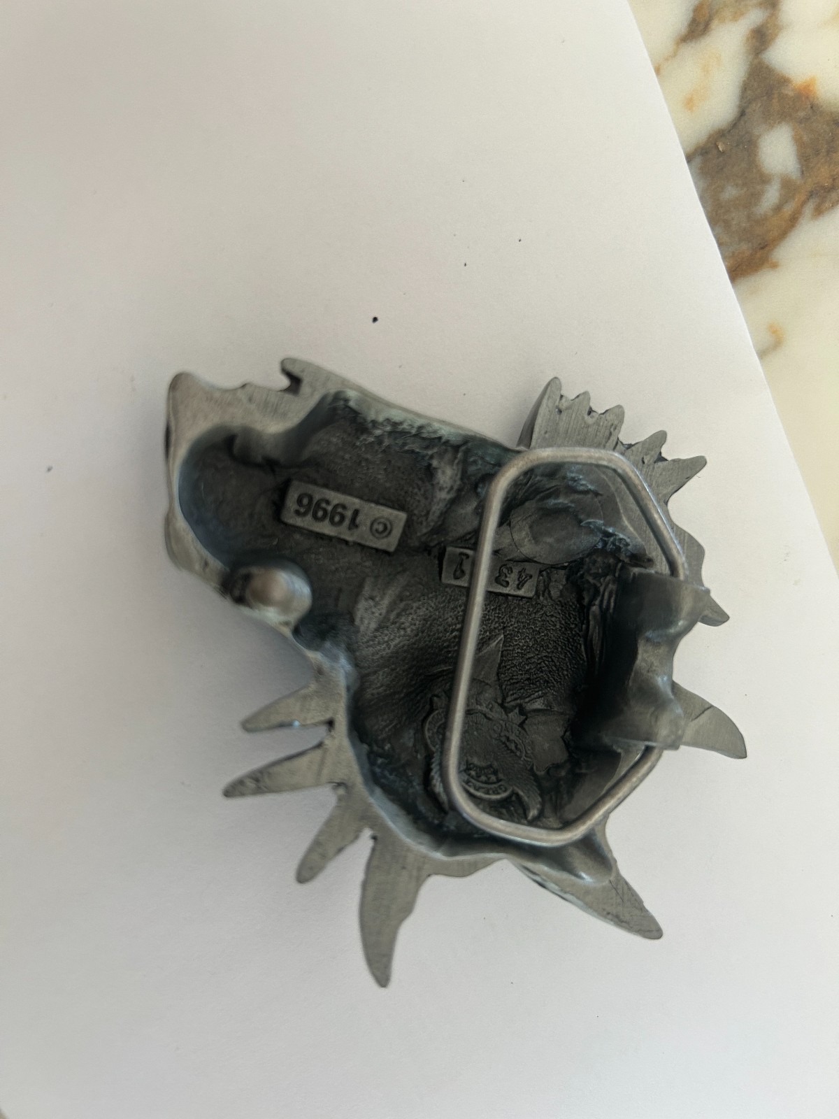 Vintage Pewter Dragon Head Belt Buckle Mythical Serpent Western Style Gift