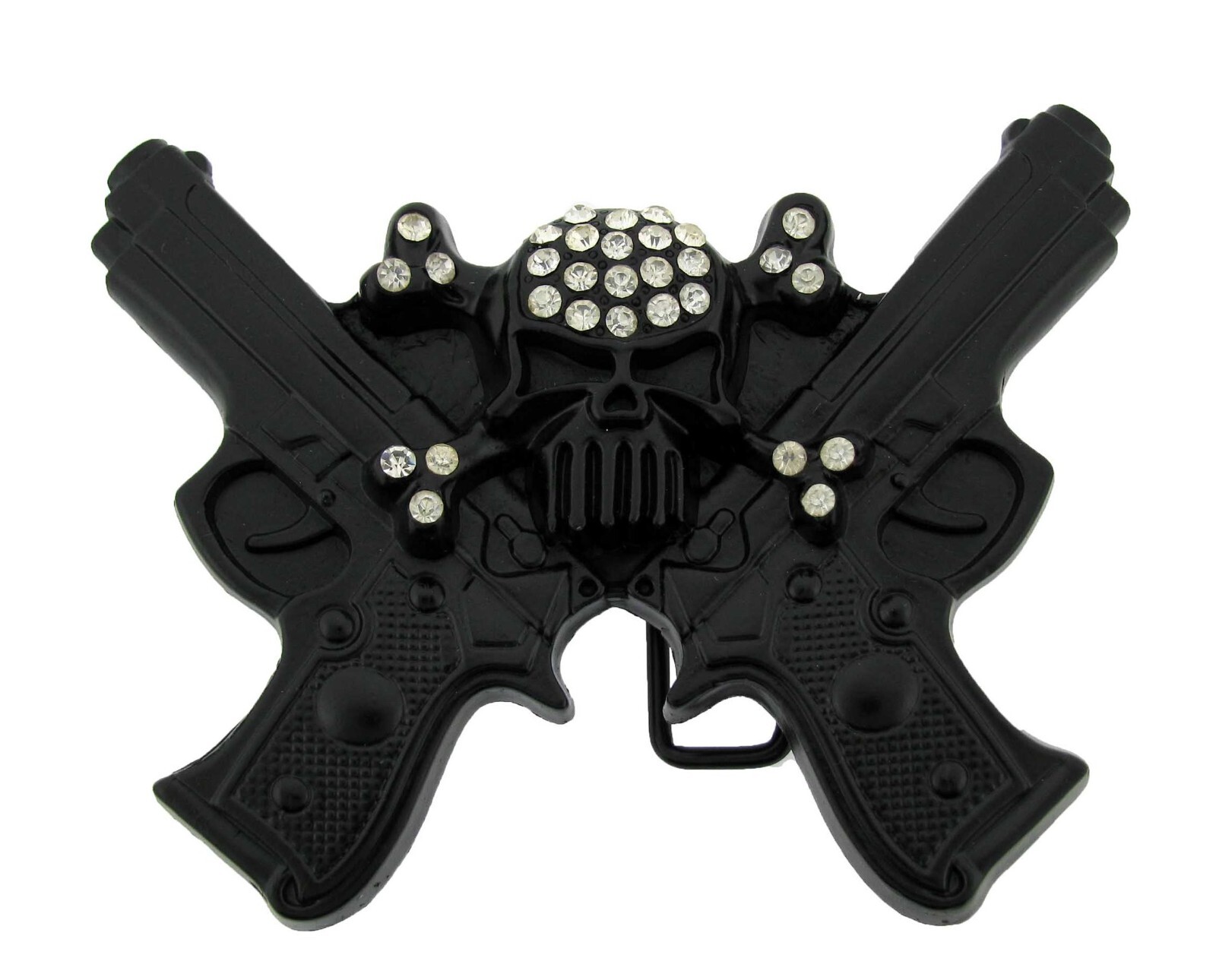 Skull Belt Buckles Gun Black Metal Emblem Vintage Style Men Women Goth Tattoo