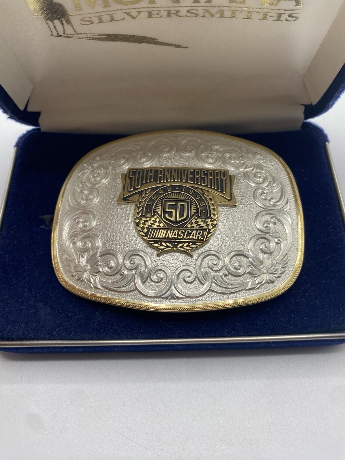 NASCAR 50th Anniversary Belt Buckle Montana Silversmiths