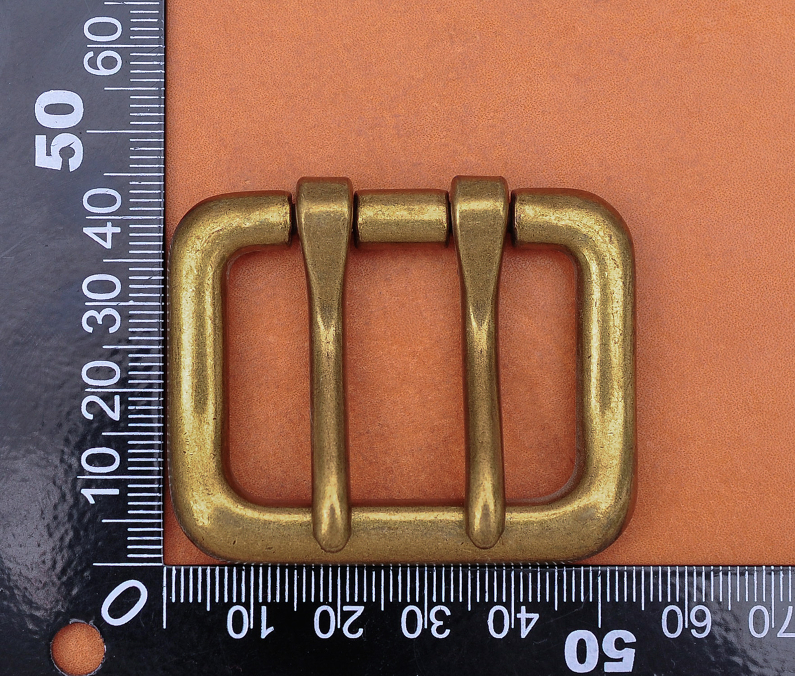 Men Retro Brass Double Tongue Pin Prong DIY Metal Belt Buckle Fits 40MM Straps