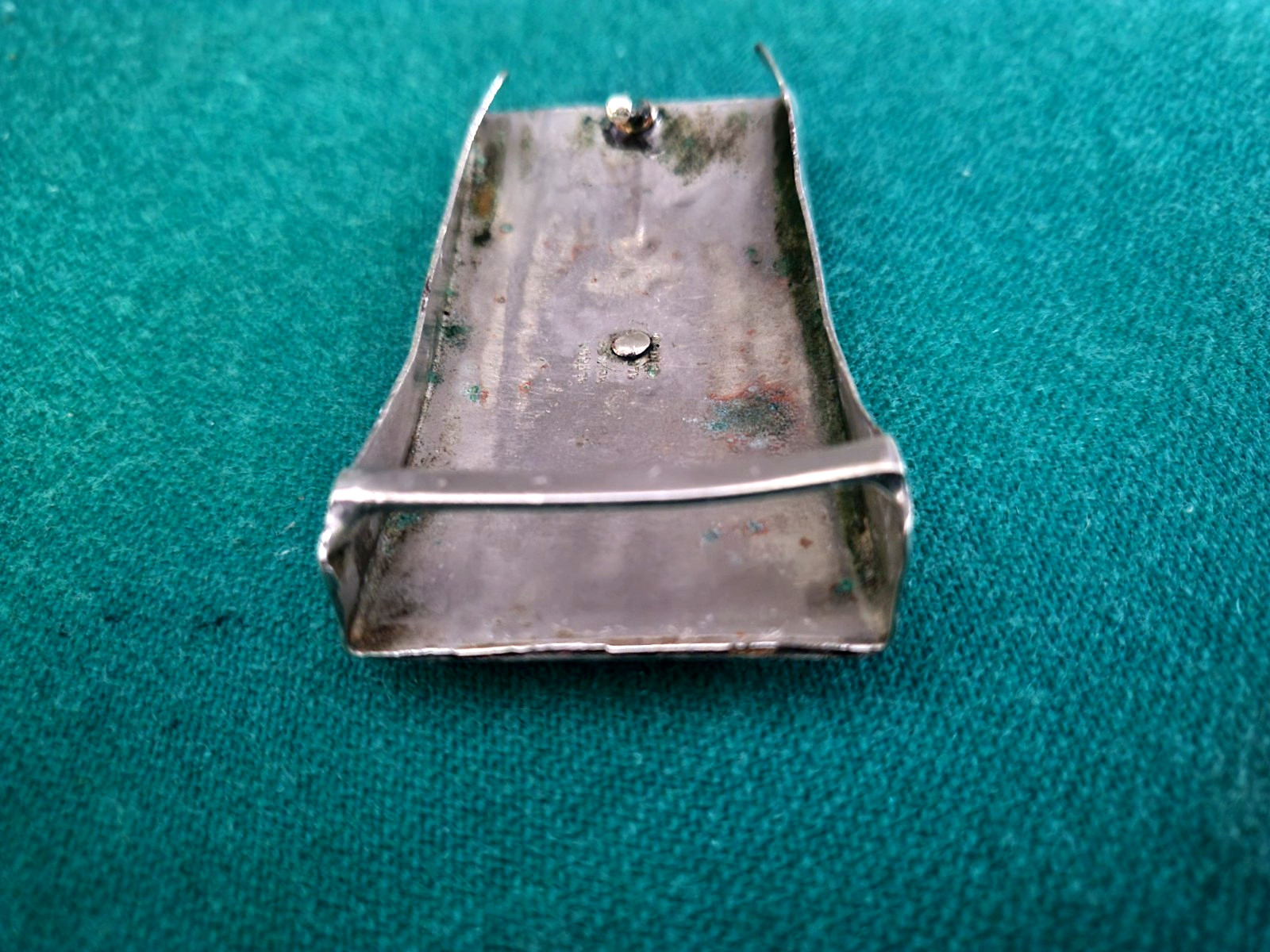 Vintage 1970s Alpaca Mexico Turquoise Silver Cowboy Boot Belt Buckle