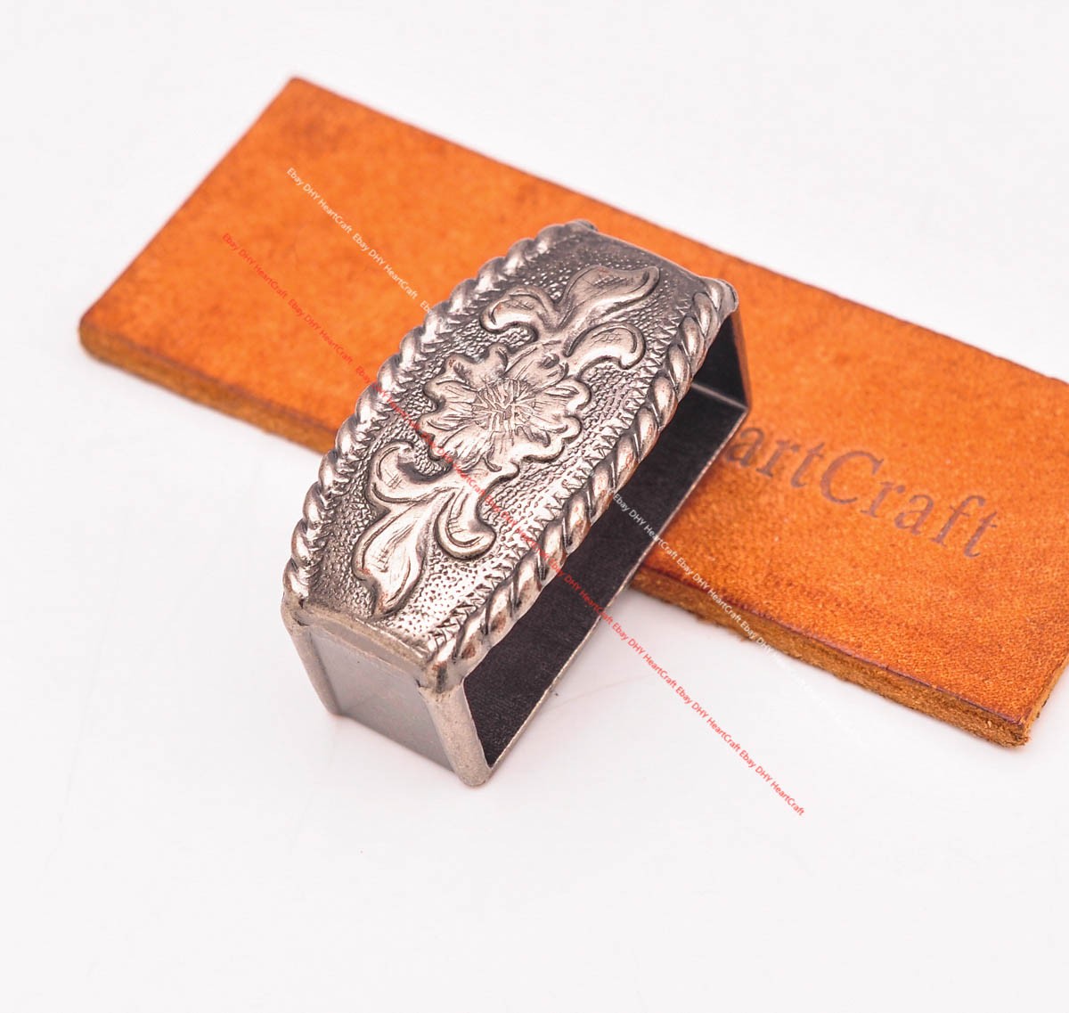38mm Western Antique Silver Cowboy Flower Leather Belt Buckle 3 Piece Set Men