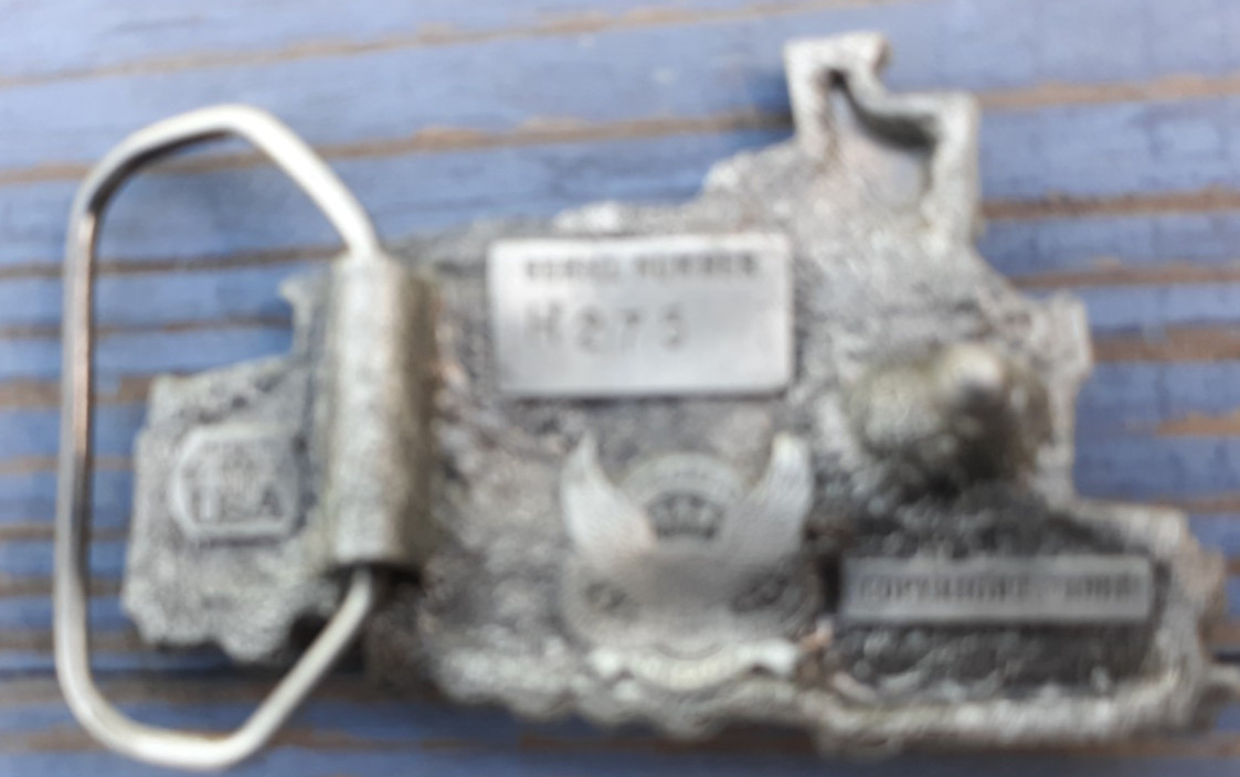belt buckle 1981 Great American 185 steam locomotive train engine 3&Prime; long