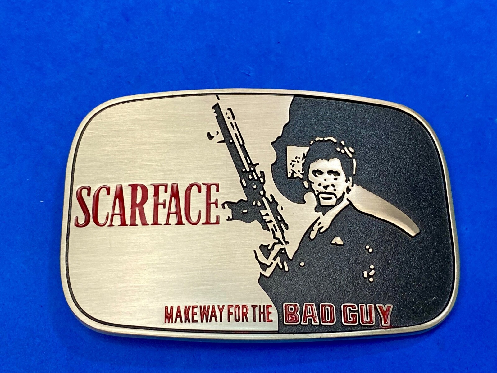 Scarface Make Way For The Bad Guy! Tony Montana Al Pacino Guns Up! Belt Buckle