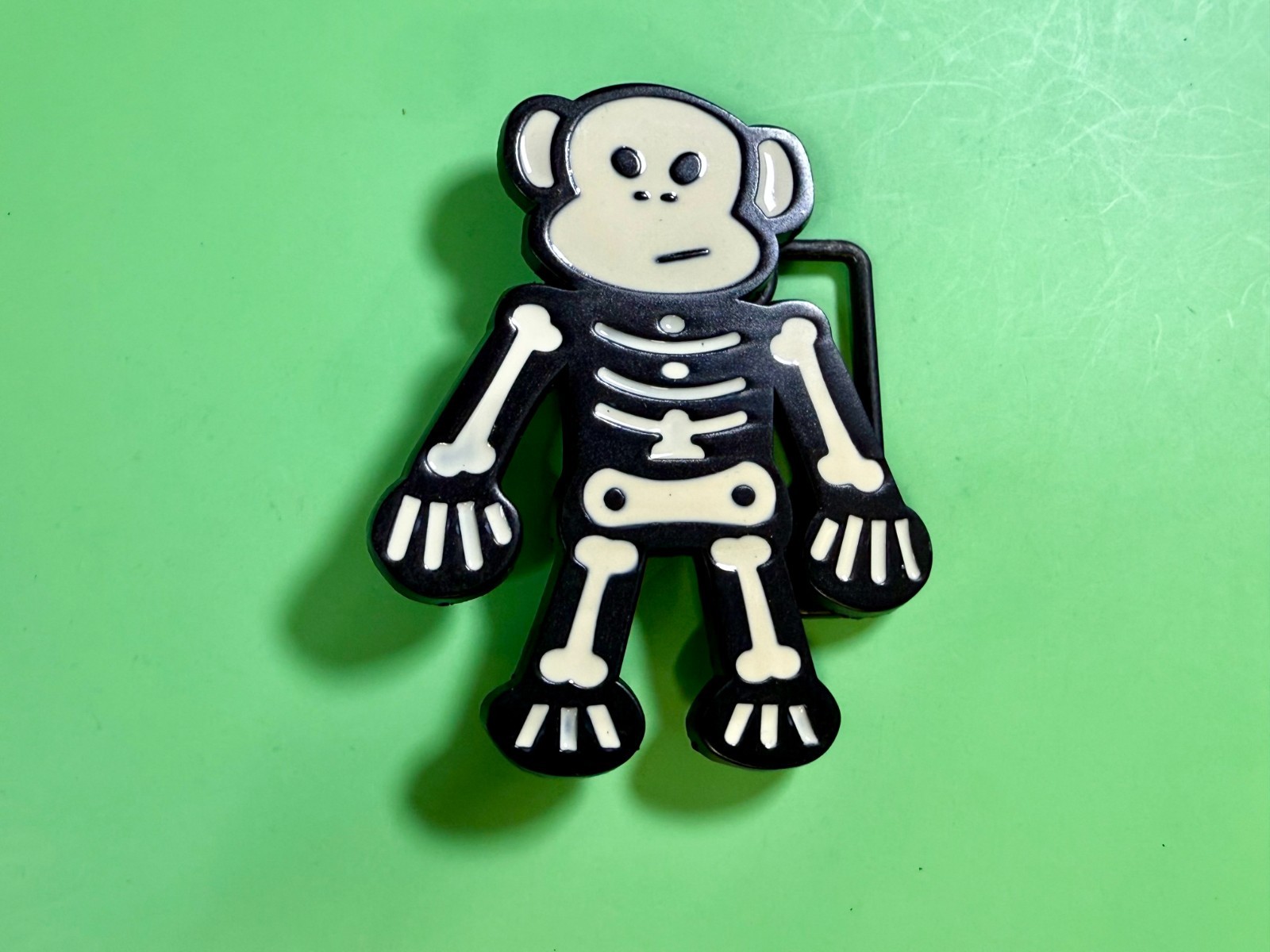 3D Skeleton Cartoon Style Cutout White Black Colored Fashion NOS Belt Buckle