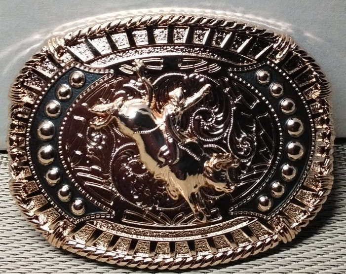BULL RIDING COWBOY Western Belt Buckle Hebilla Vaquera Con Toro