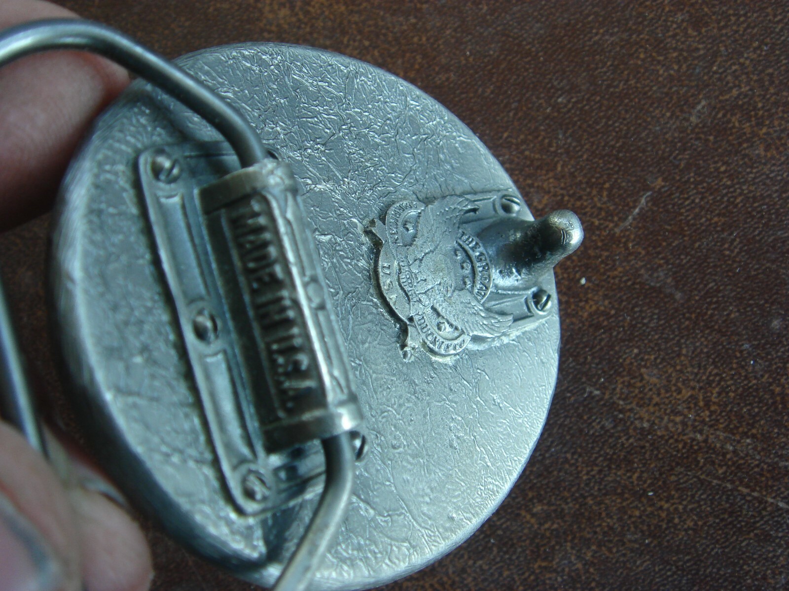 Vintage Advertising Logo Michelin Man Belt Buckle 2 3/8&Prime; Wide NICE ENV