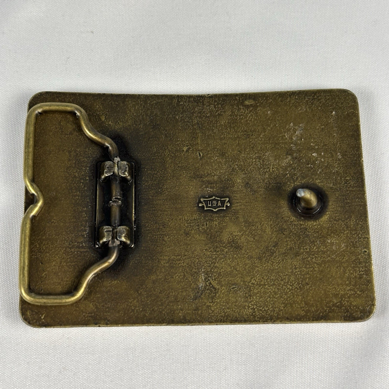 Vintage Rockwell Goss Metroliner Belt Buckle Brass Printing Press Industrial