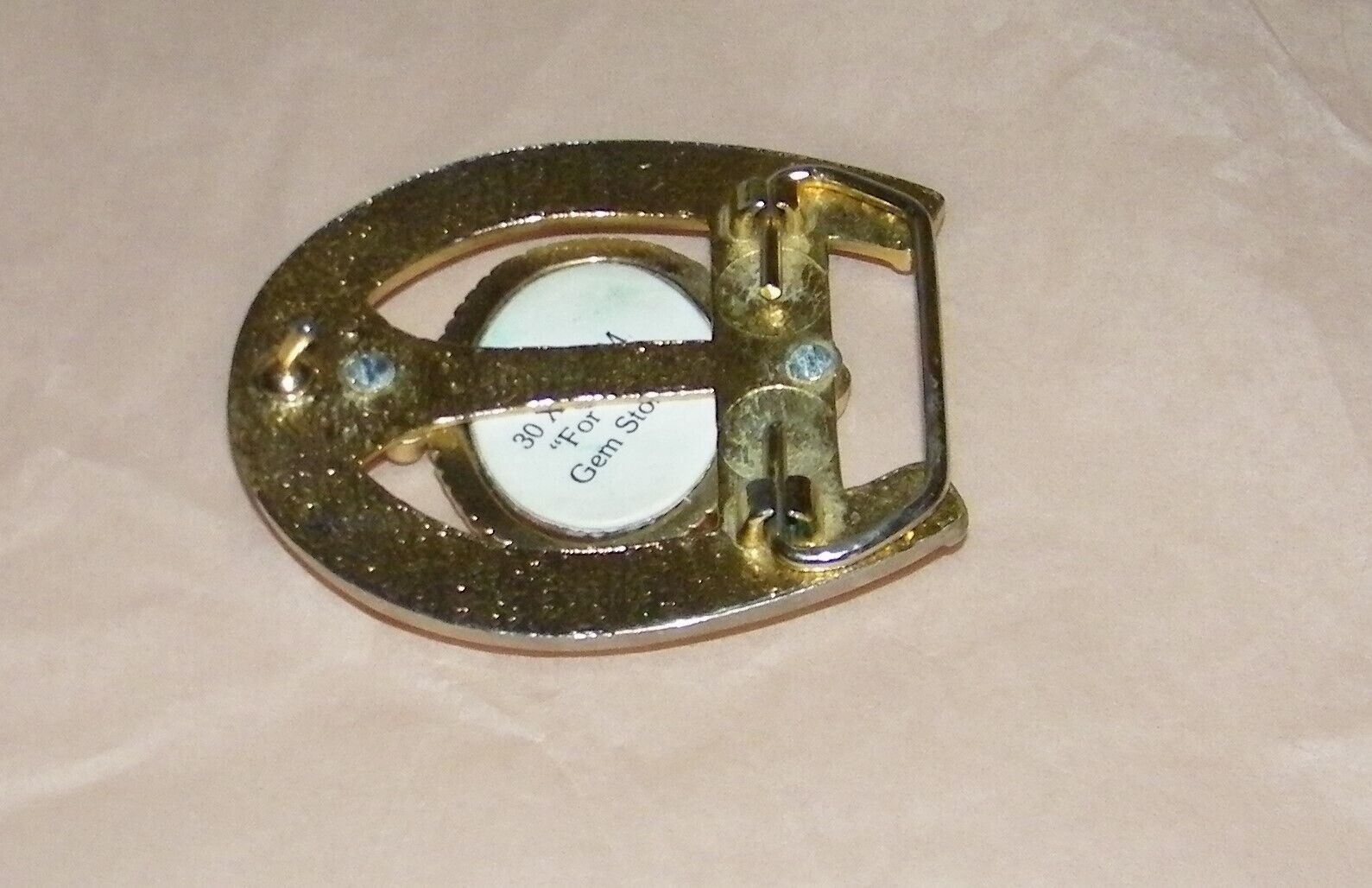 Horseshoe Belt Buckle w/Stone Inlay~Vintage Western Wear~Rodeo~Good Luck Charm