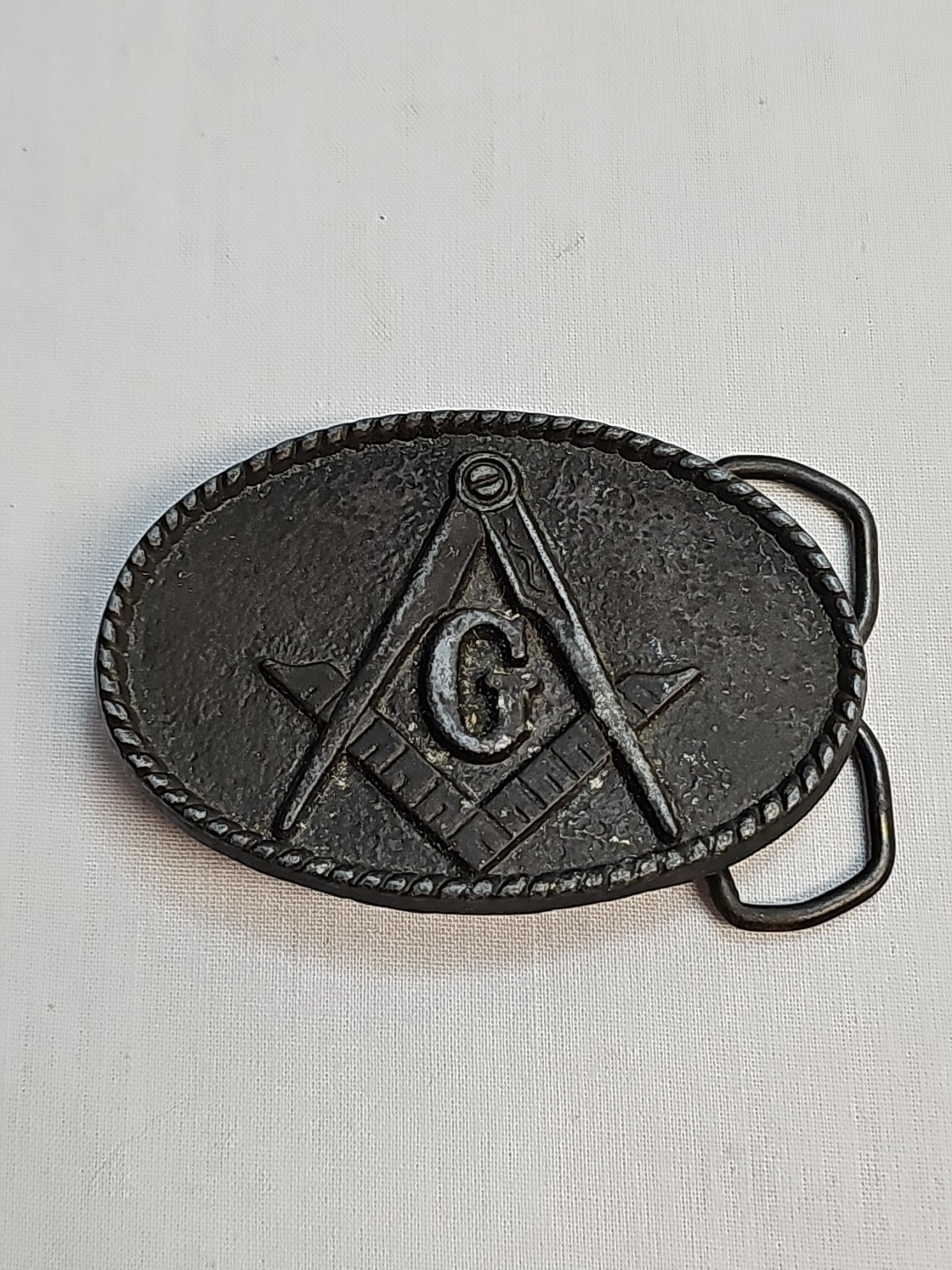 Vintage Masonic Masons BTS Brass Belt Buckle