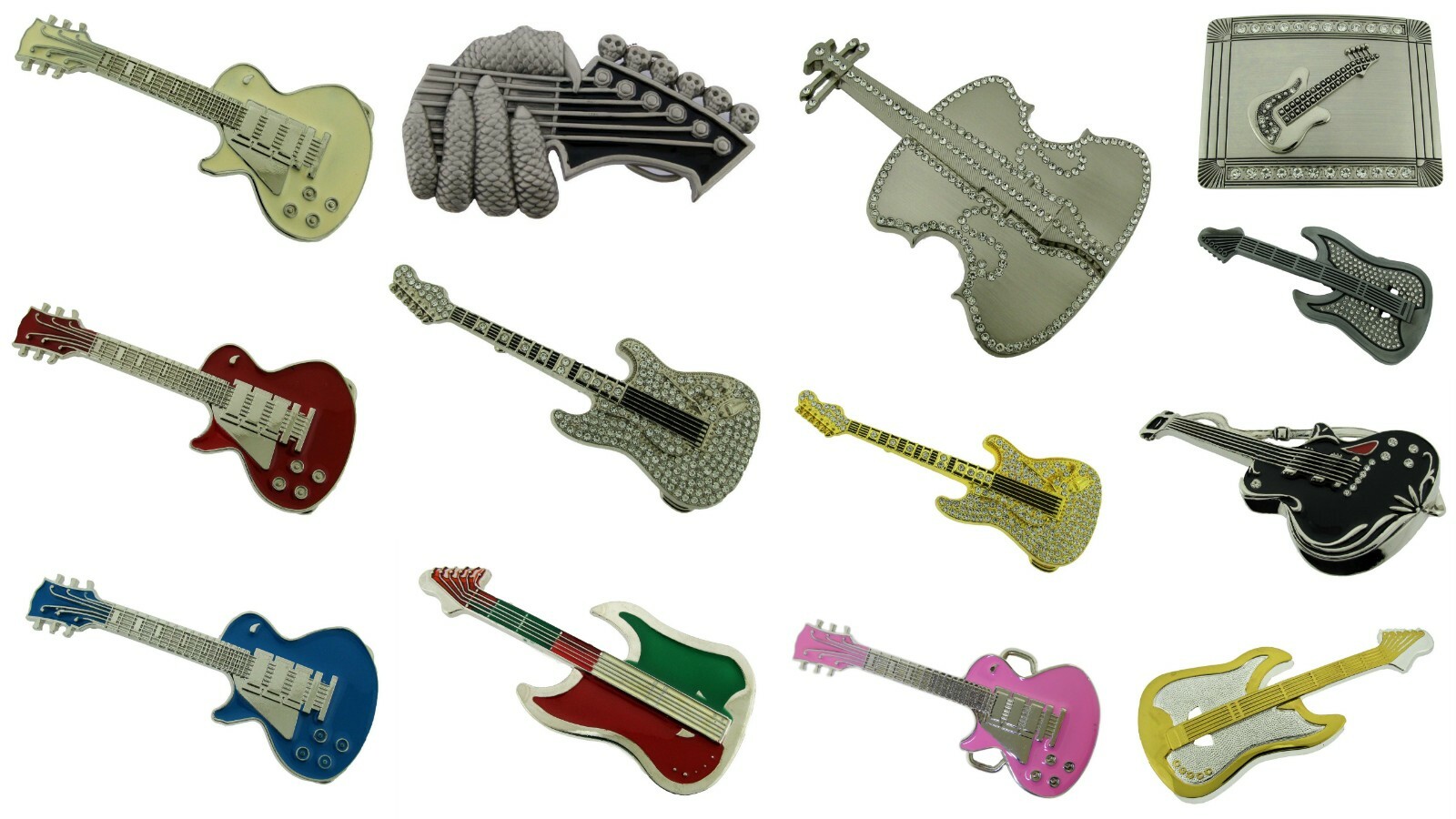 Vintage Guitar Belt Buckle Player Banjo Guitarist Musician Metal Music Men Women