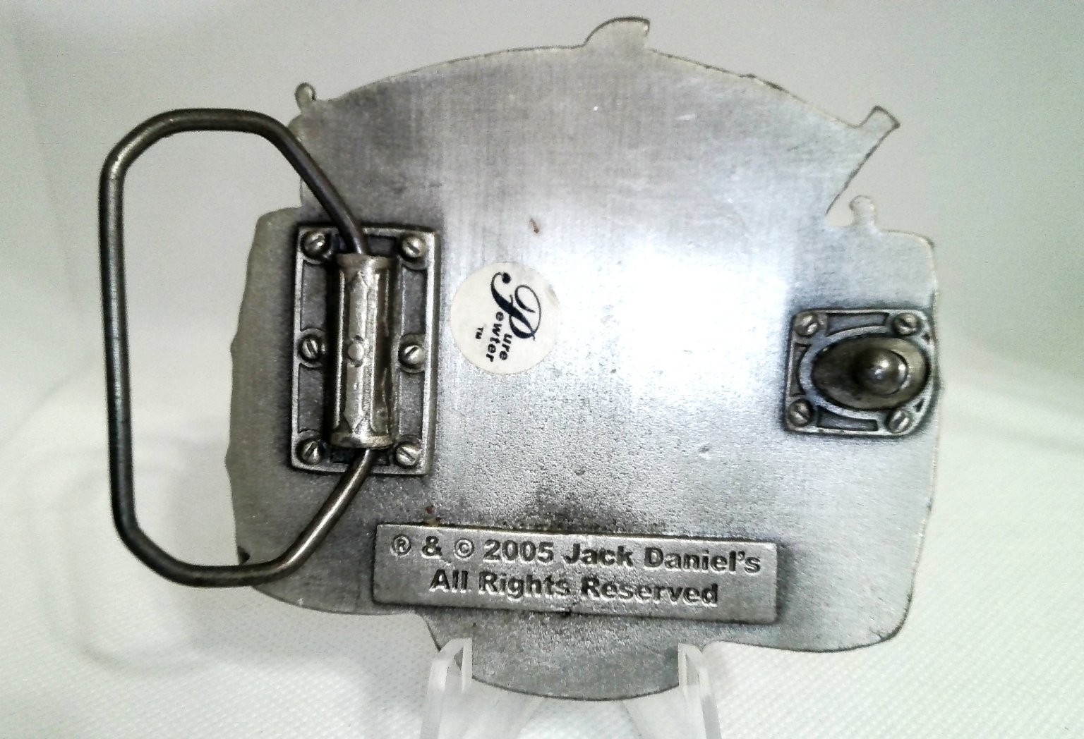 Jack Daniel&rsquo;s Silver Tone Whiskey Barrel Design Belt Buckle
