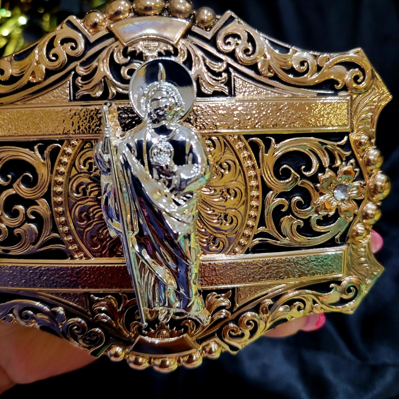Saint jude San Judas Western belt Buckle Rose Gold Silver Heavy Zinc Alloy