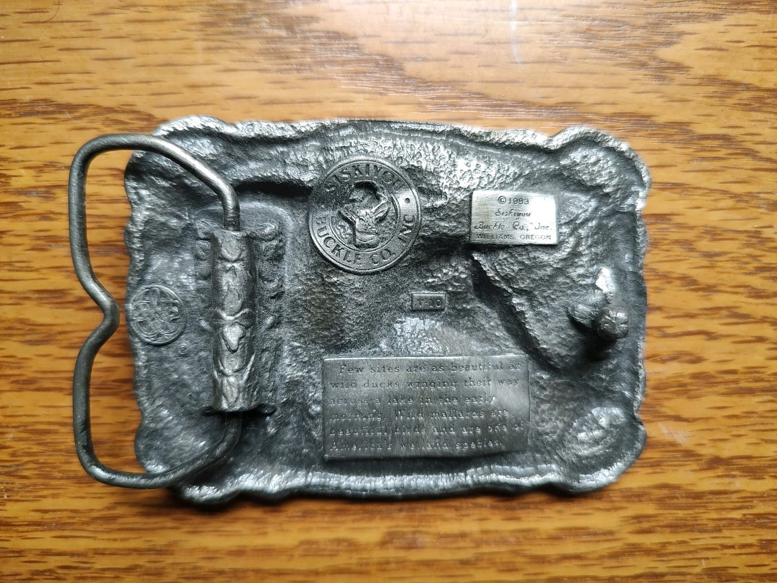 1983 Vintage Wild Ducks Mallards Siskiyou Belt Buckle