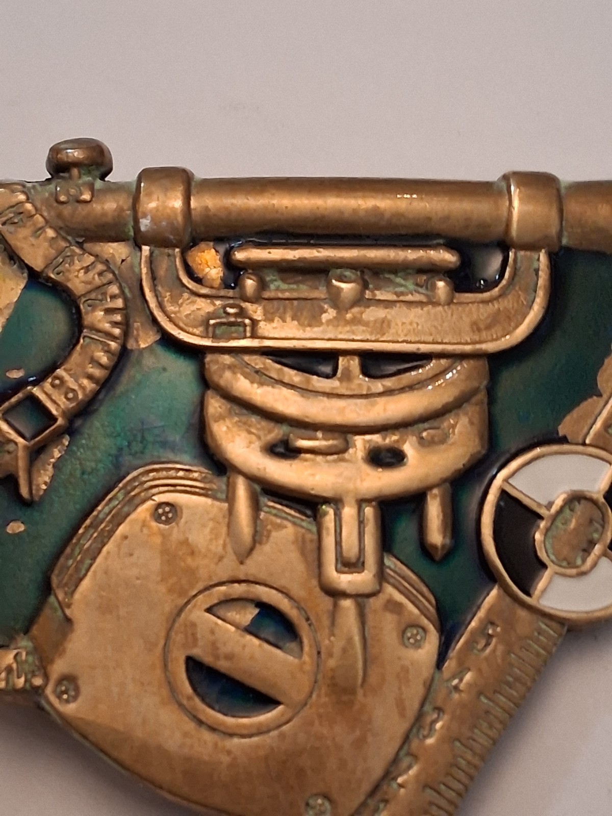Belt Buckle SOLID BRASS Nautical Sextant Astrolabe Astrology Vintage 1982