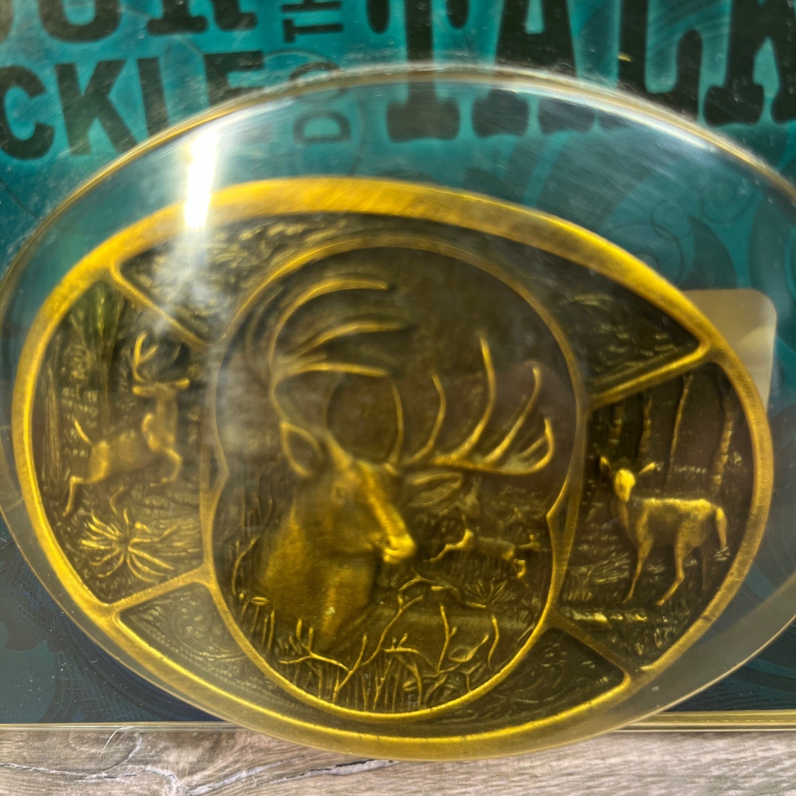 Montana Silversmiths Deer Belt Buckle Mens Gold Attitude Whitetail Hunting