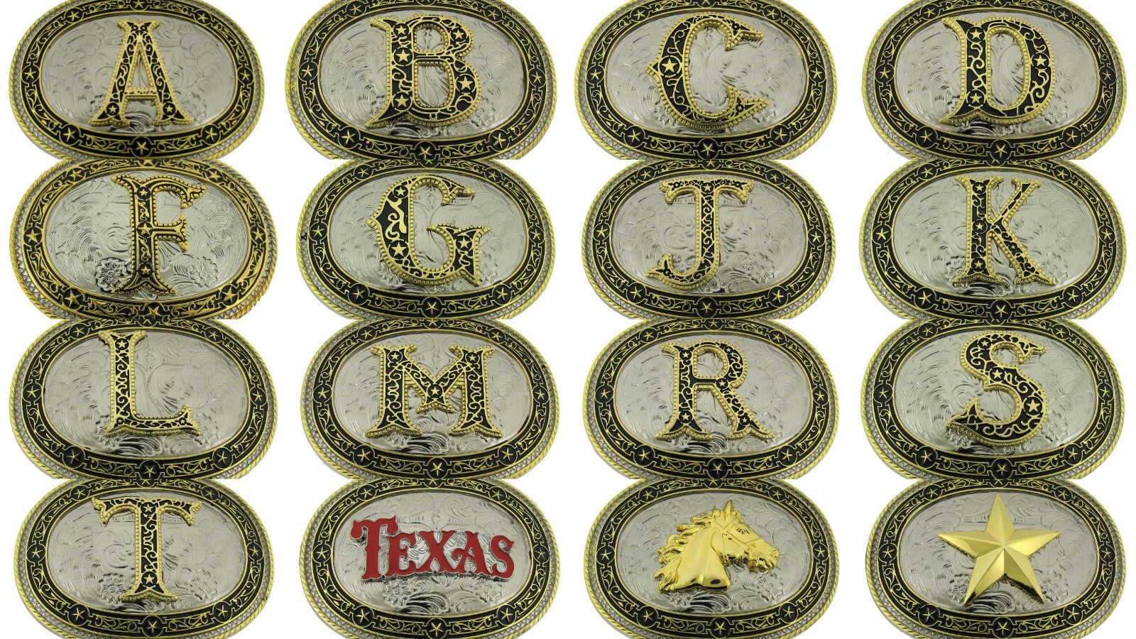 Vintage Styles Initial Letter a z Belt Buckle Western Cowboy Cowgirl rodeo Texas